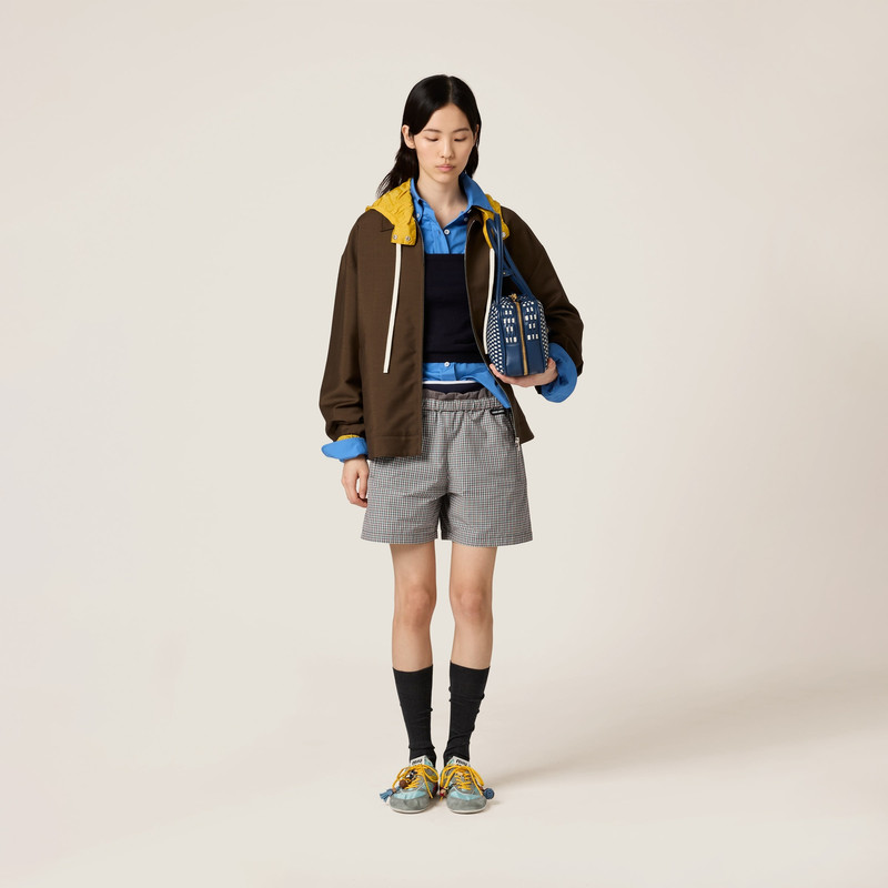 Miu Miu Kid mohair and technical pongé blouson jacket outlook