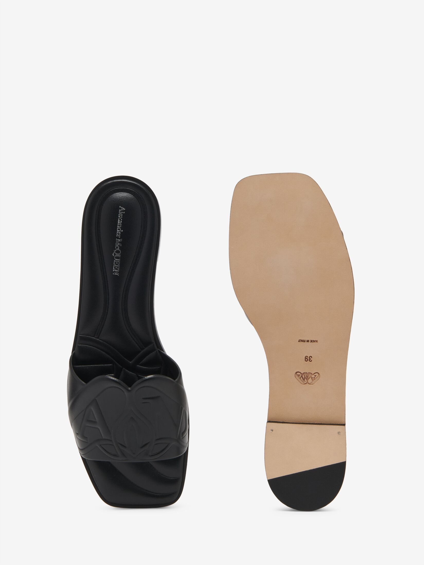 Women's Seal Flat Slide Sandal in Black - 4