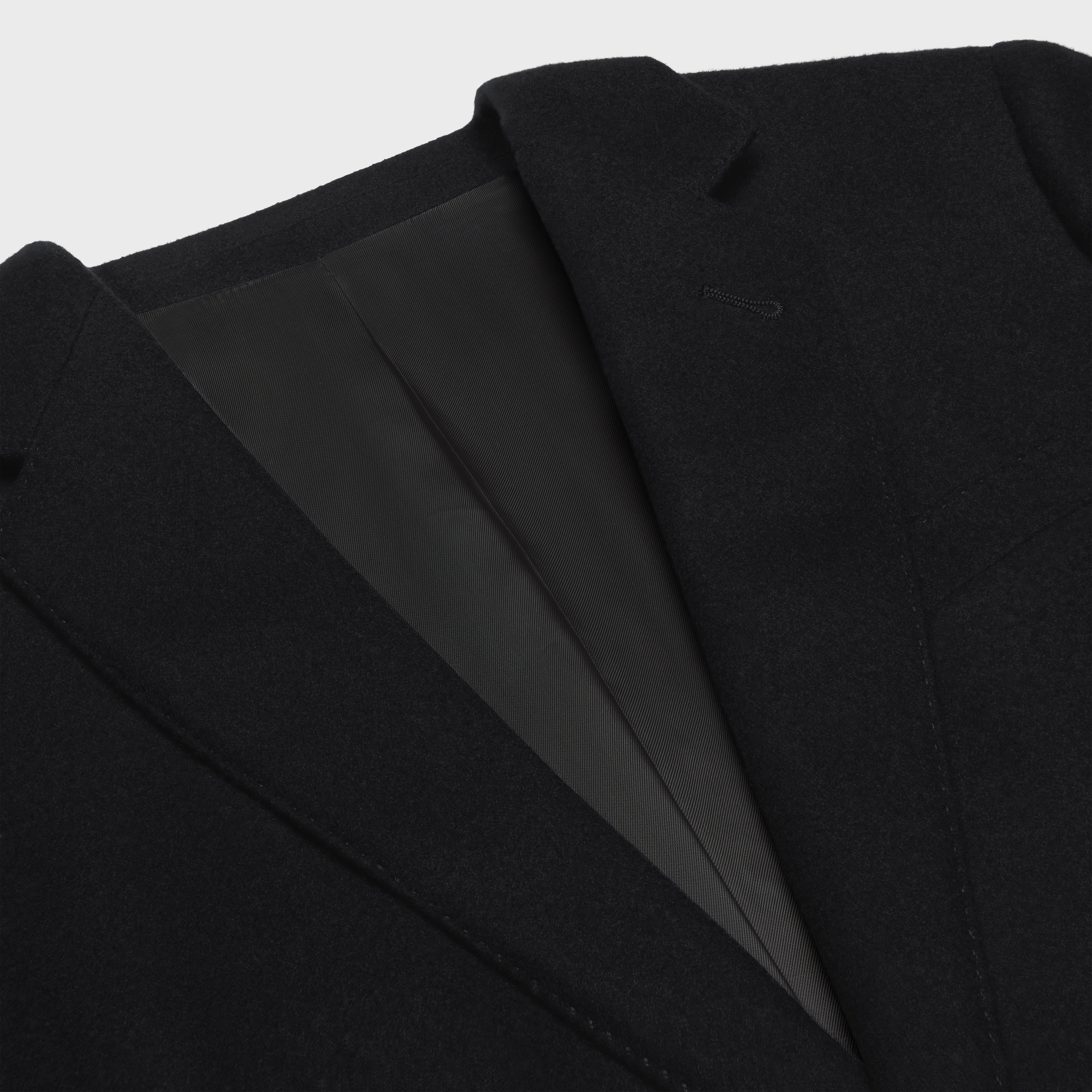 long jacket in cashmere flannel - 3