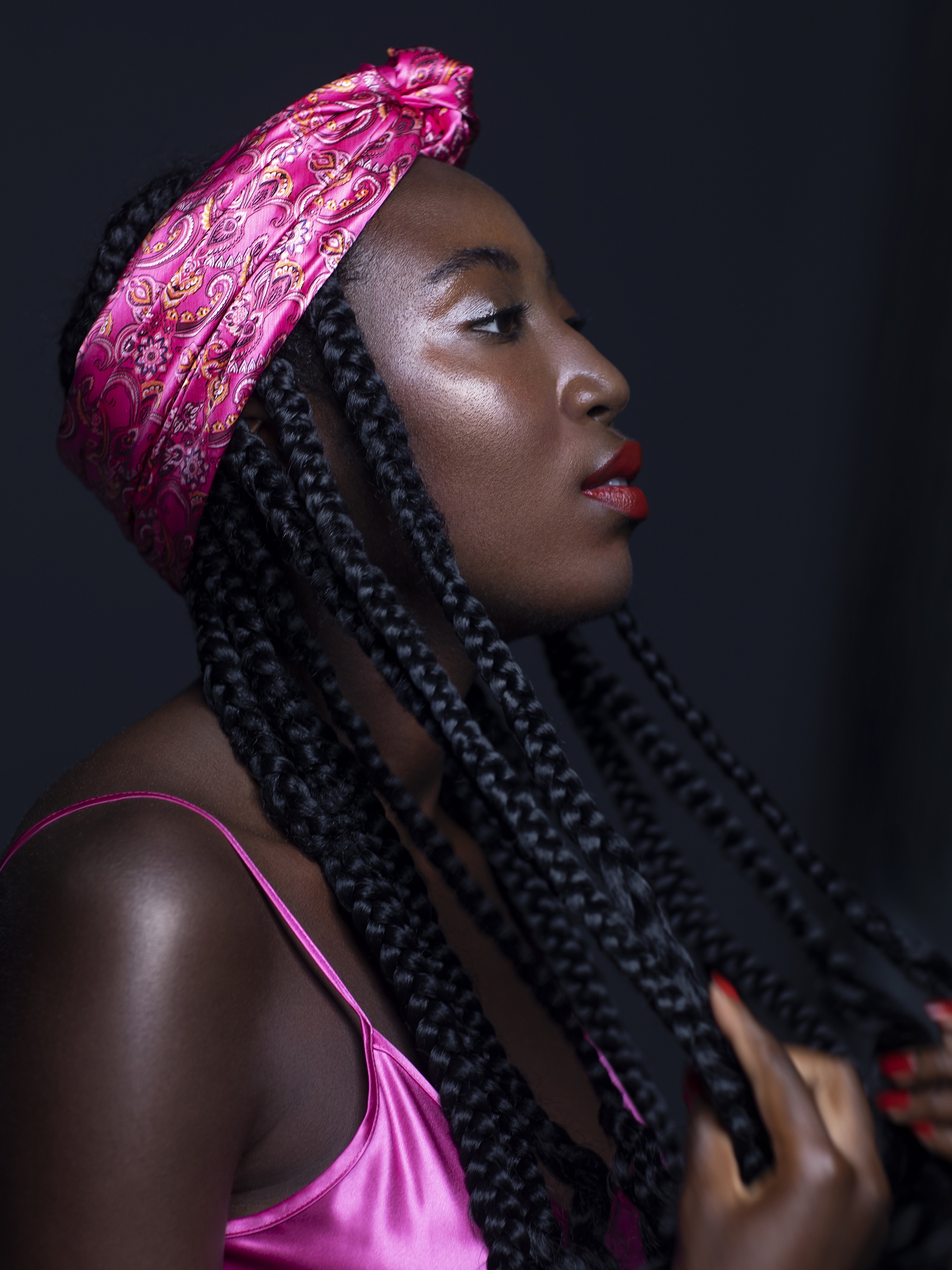 A+O X SLIP SILK HAIR WRAP - 5