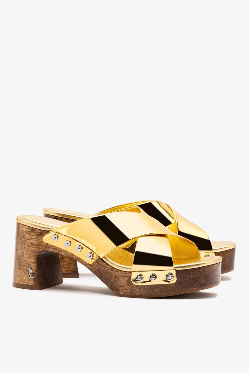 Larroudé Talitha Dolly Mule In Gold Specchio outlook