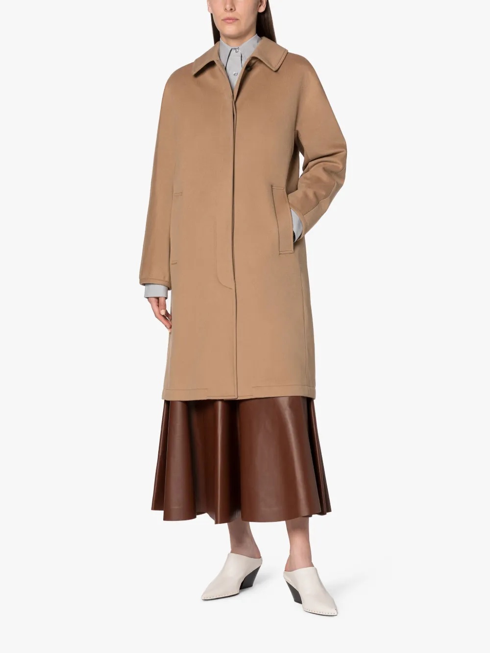 JEAN CAMEL STORM SYSTEM WOOL COAT - 2