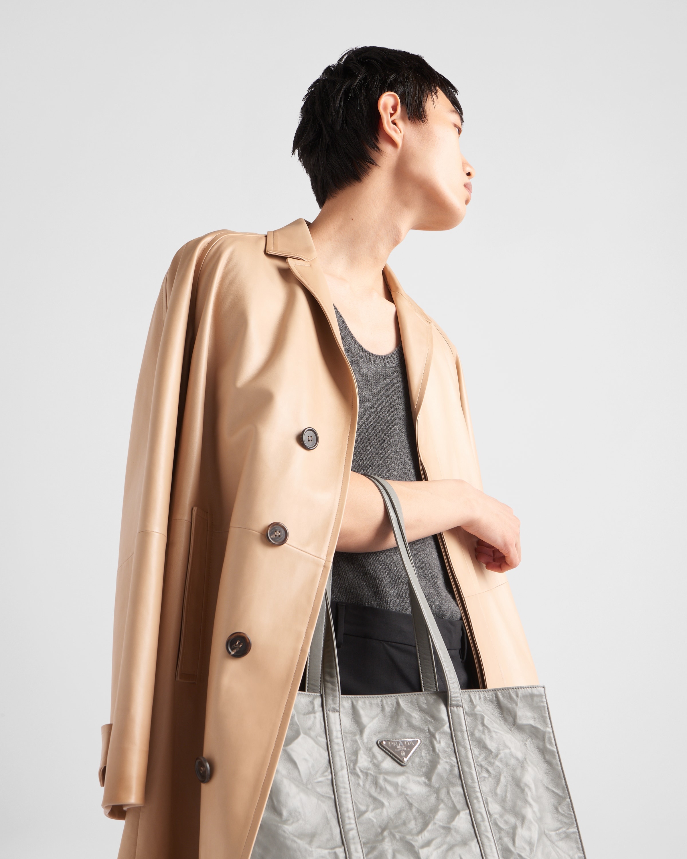 Oversized nappa leather coat - 3