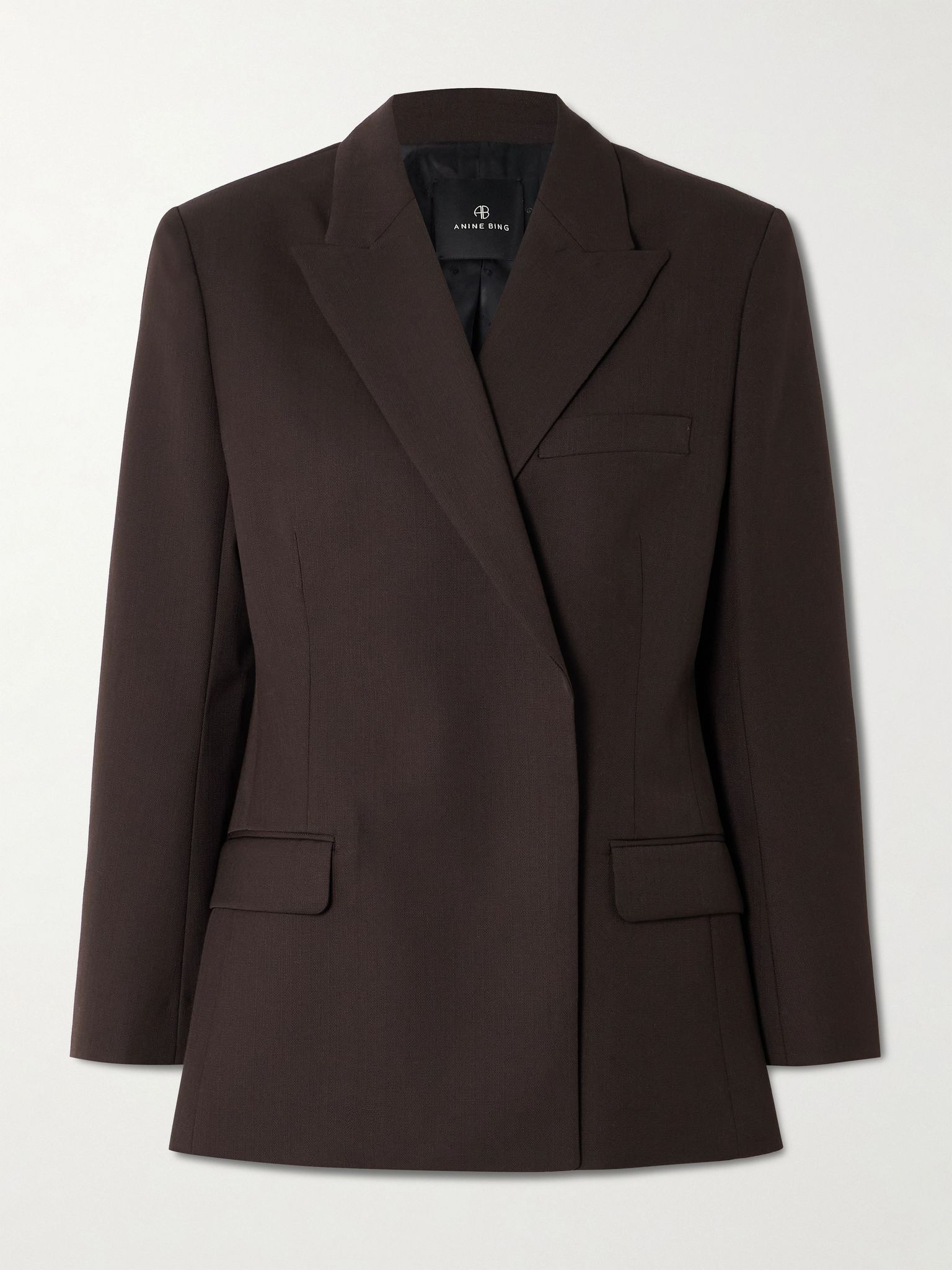 Woven blazer Dark brown - 1