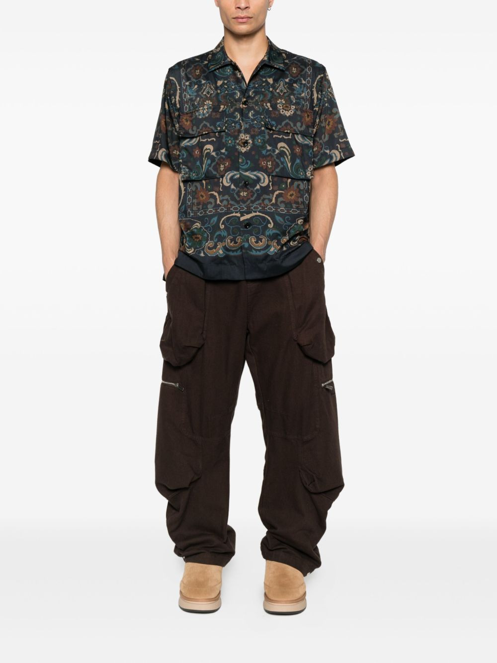 paisley-pattern pocket shirt - 2