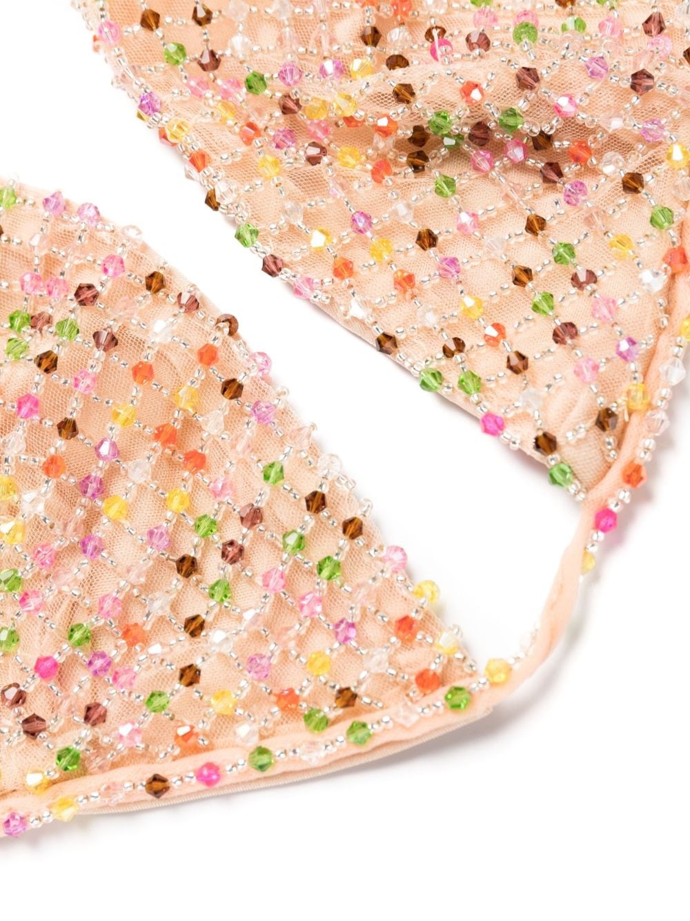 bead-embellished tulle-overlay bikini - 4