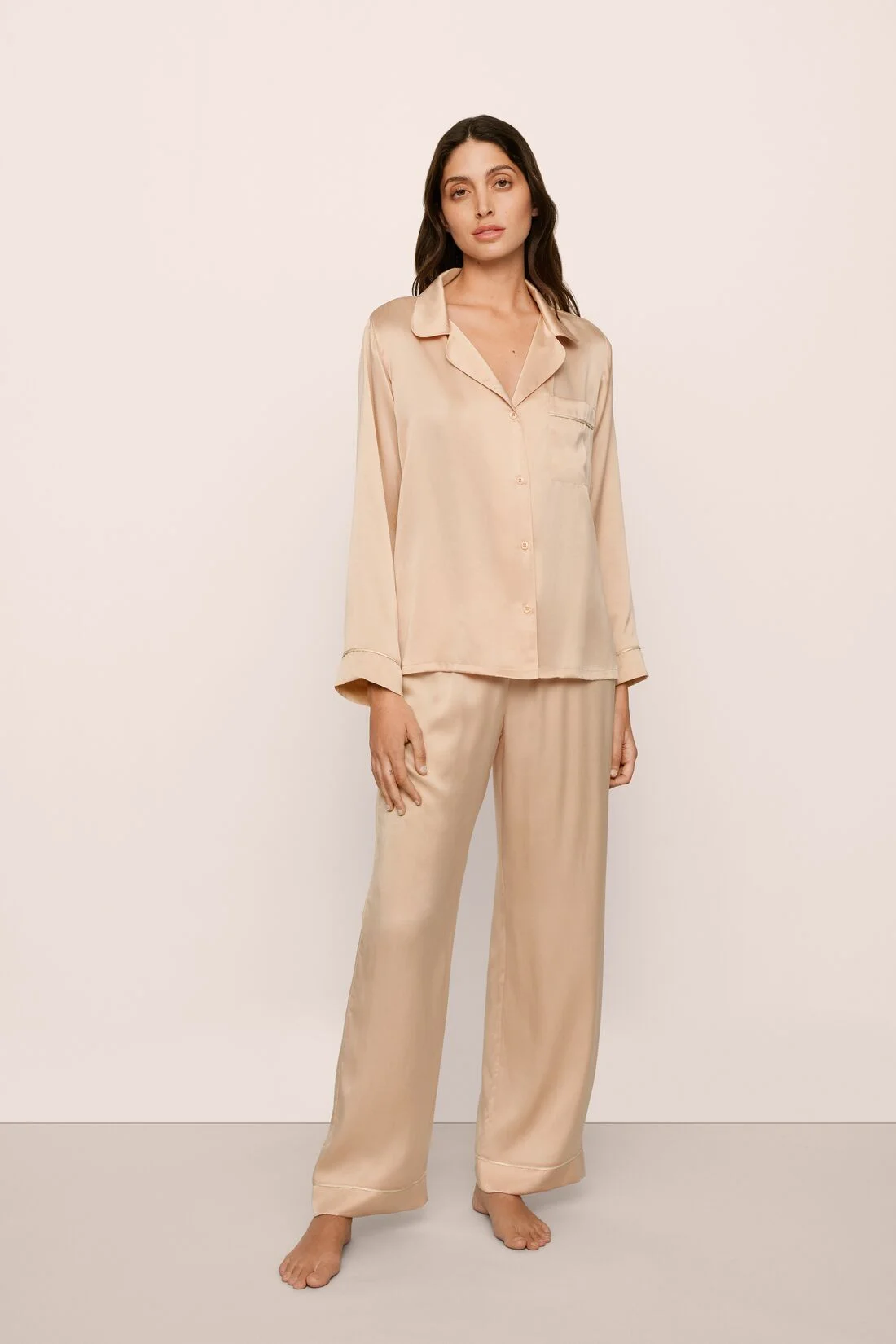 Inez Washable Silk Long PJ Set - 1