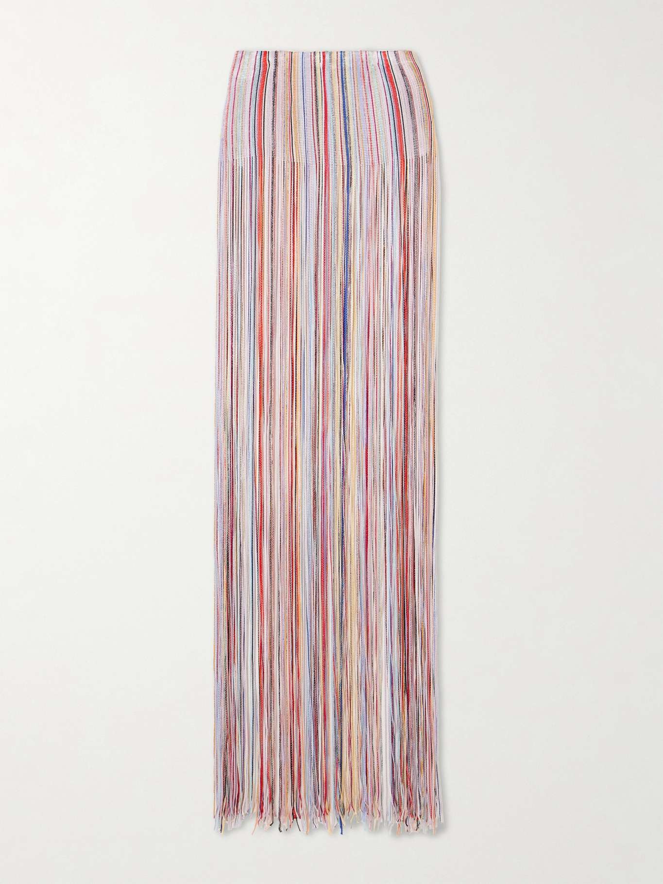 Mare fringed striped metallic crochet-knit maxi dress - 1