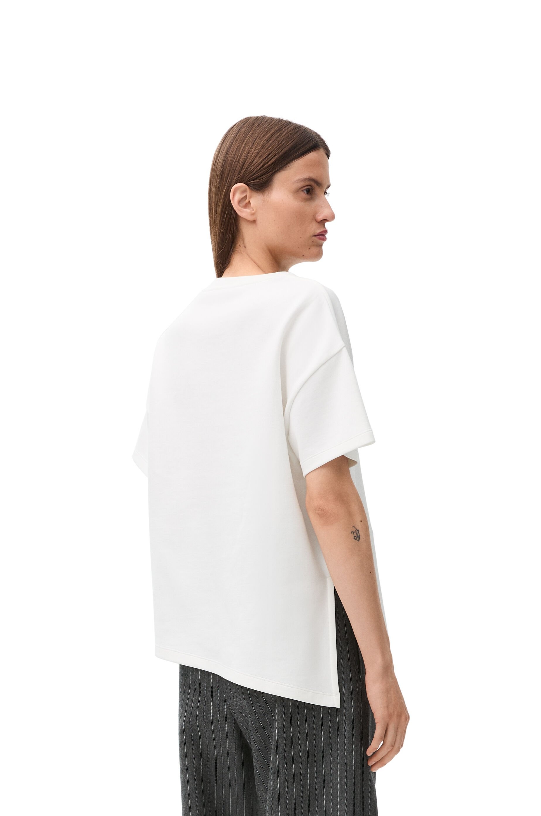 Asymmetric T-shirt in cotton blend - 4