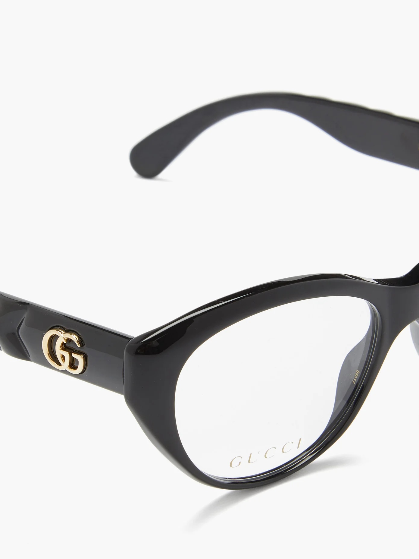 GG-logo plaque cat-eye acetate glasses - 2