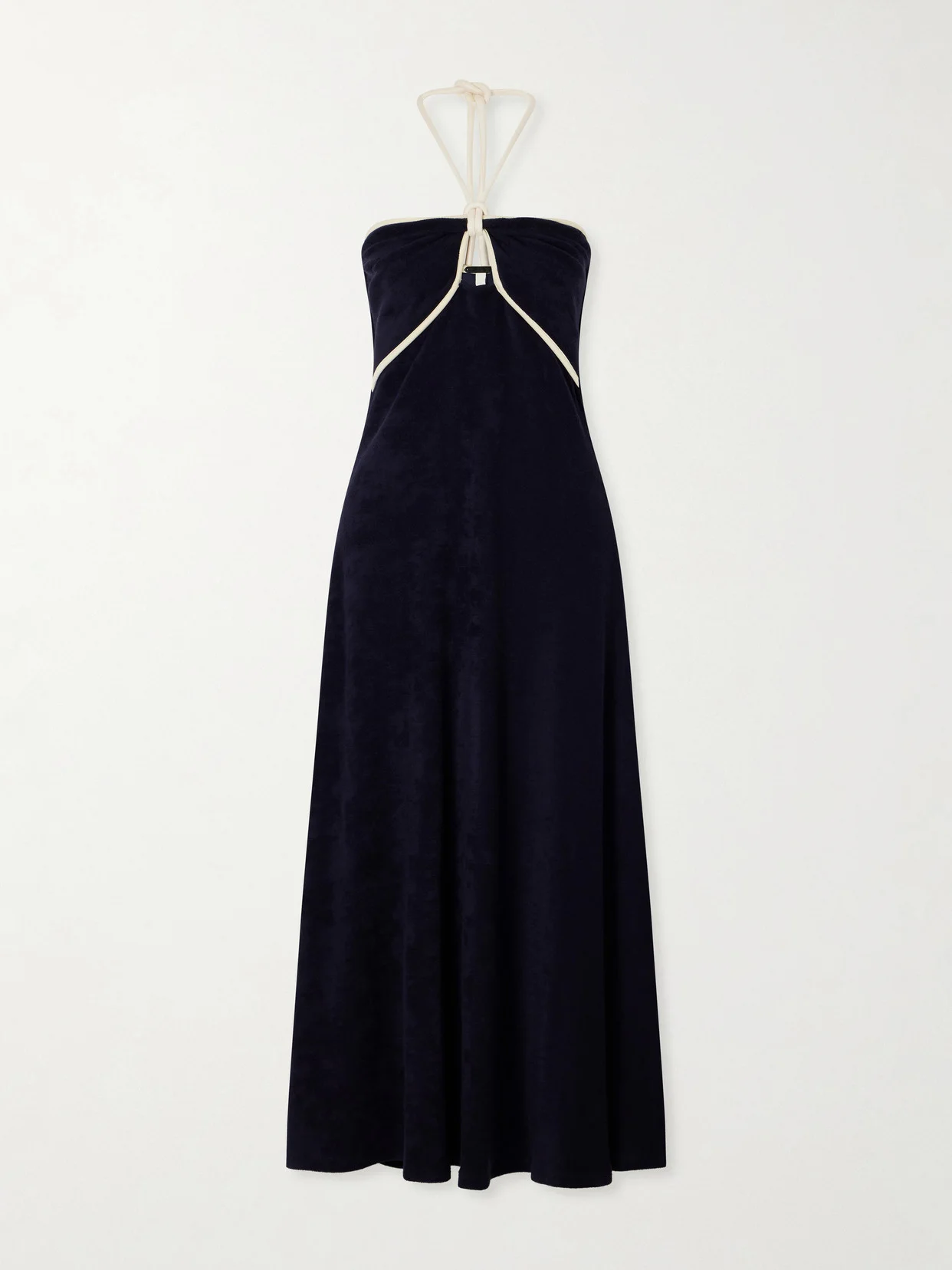 Gleymoon Cut-out Cotton-terry Halterneck Maxi Dress - 1