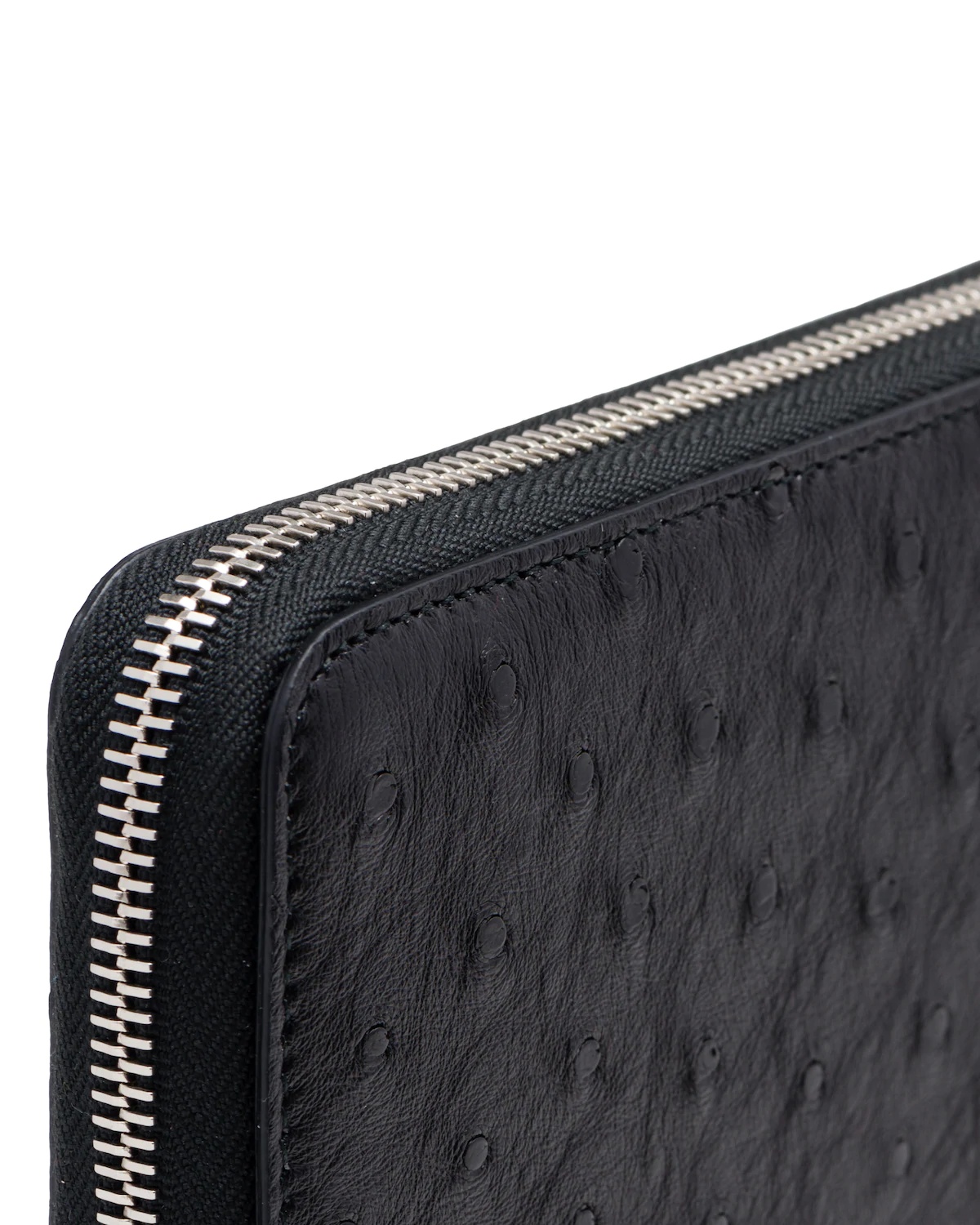 Ostrich Leather Zip Around Wallet - 6