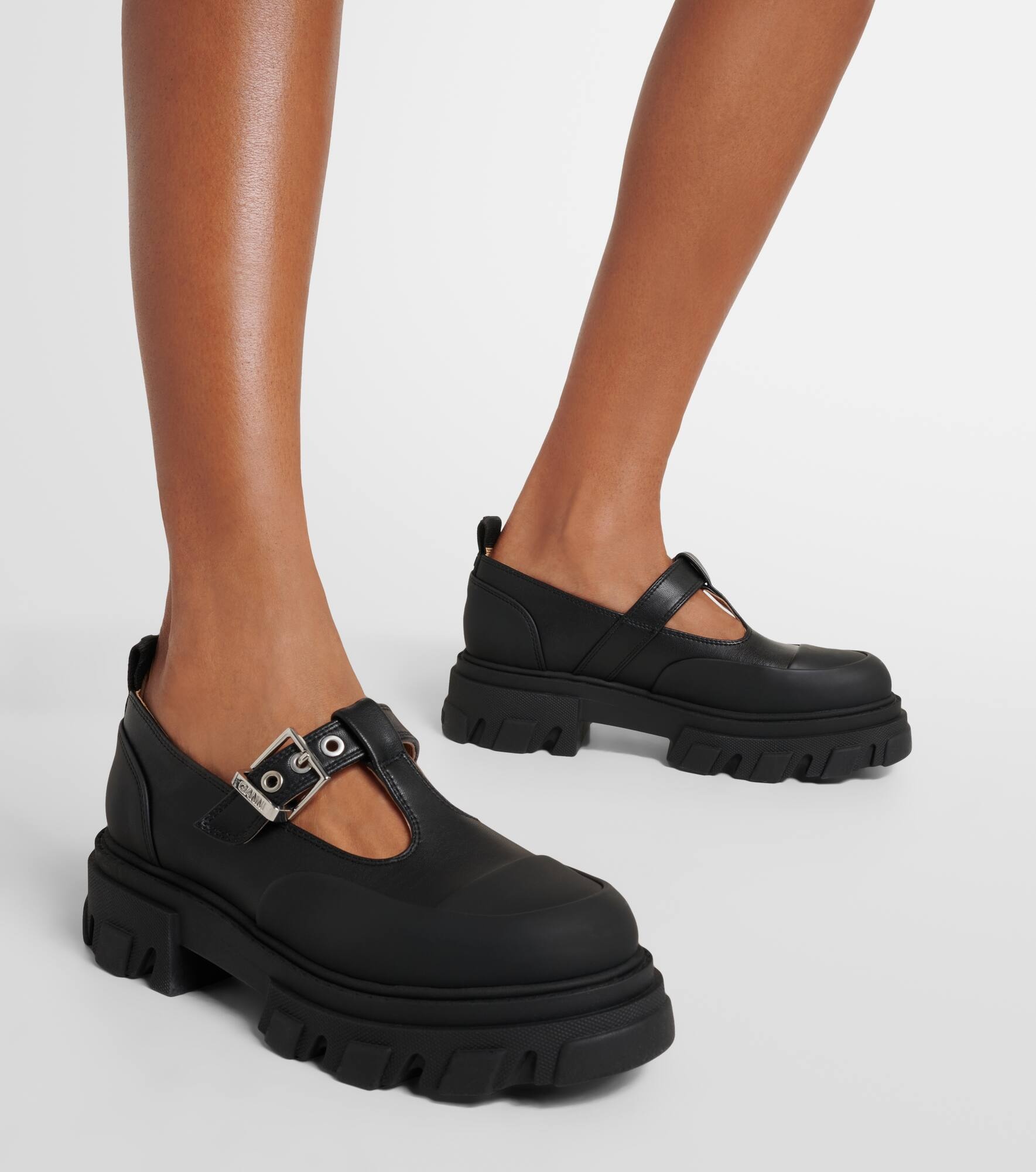 GANNI★Cleated Mary Jane Black Black Cleated Mary Jane Shoes | GANNI US