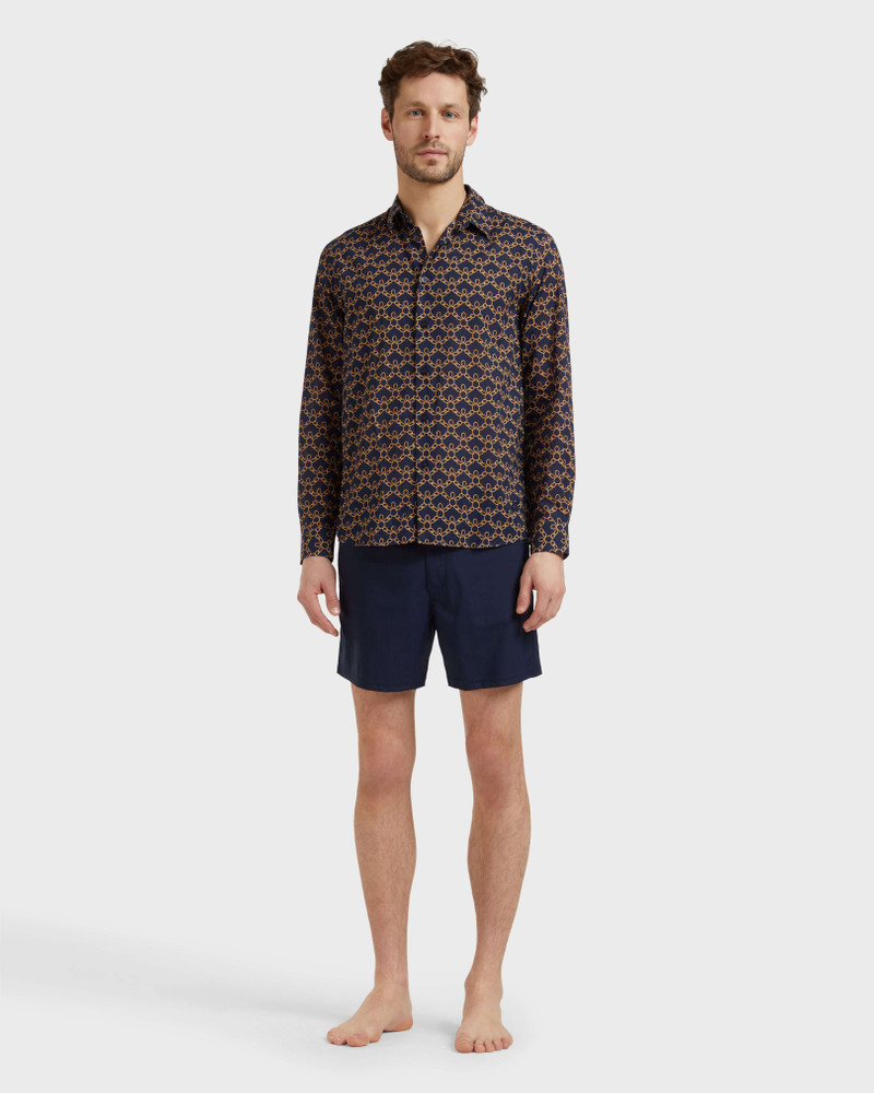 Vilebrequin MEN COTTON VOILE SHIRT TURTLES CHAIN outlook