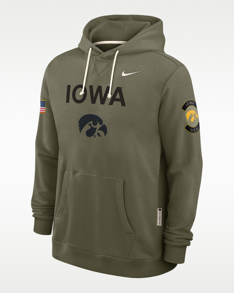 Iowa 2025 Military Appreciation Men's Nike Dri-FIT College Pullover Hoodie 1