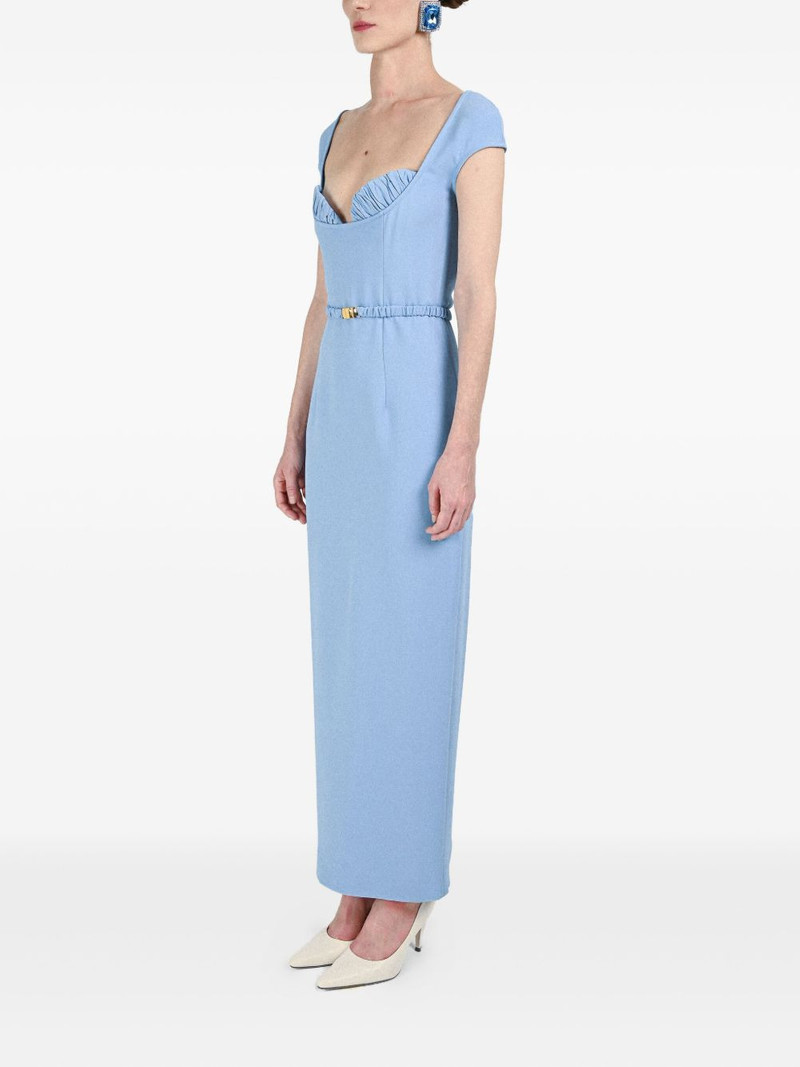 bra-detail belted long dress 3