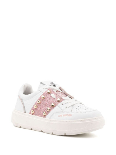 Moschino heart-stud lace-up sneakers outlook