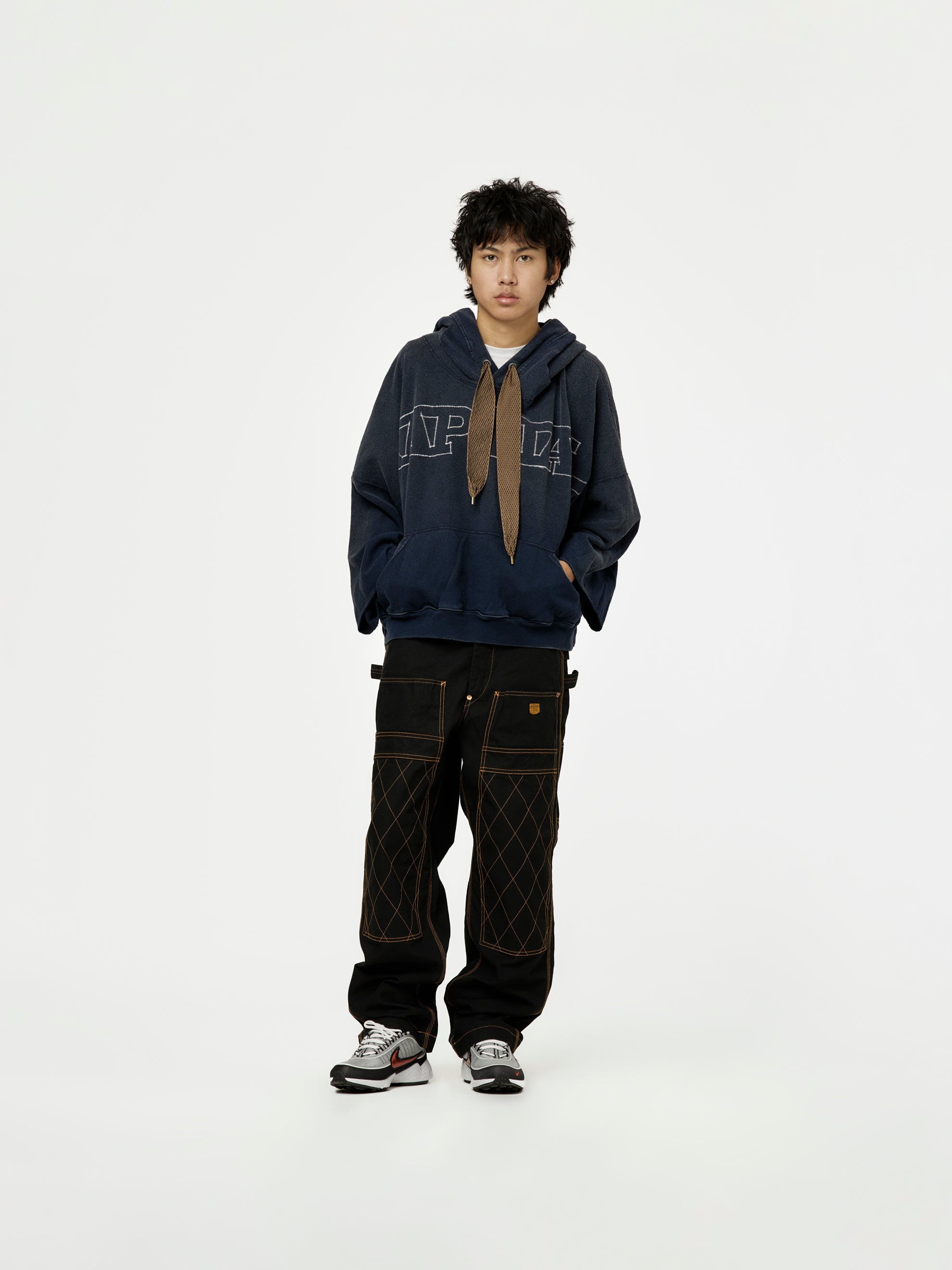 SWT KNIT DEVIL HOODIE (KAPITAL EMBROIDERY) (NAVY) - 4