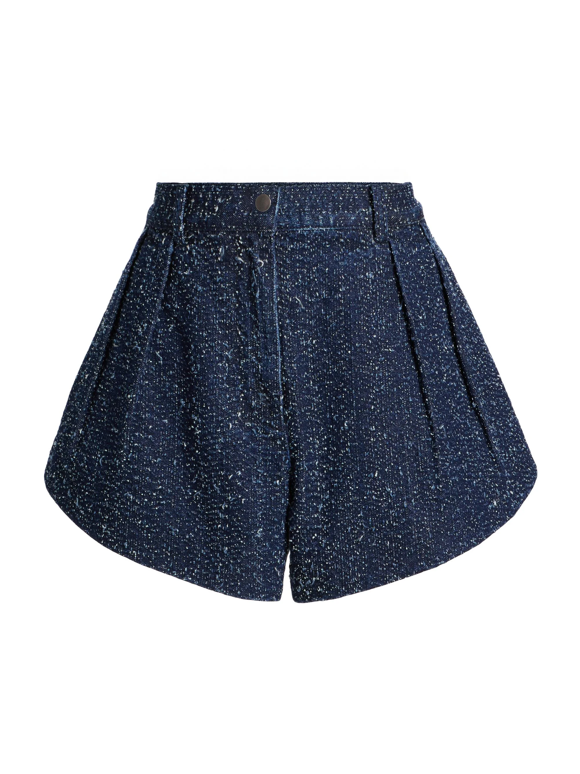 Women's Anissa Textured-Denim High-Rise Shorts - Dark Indigo - 1