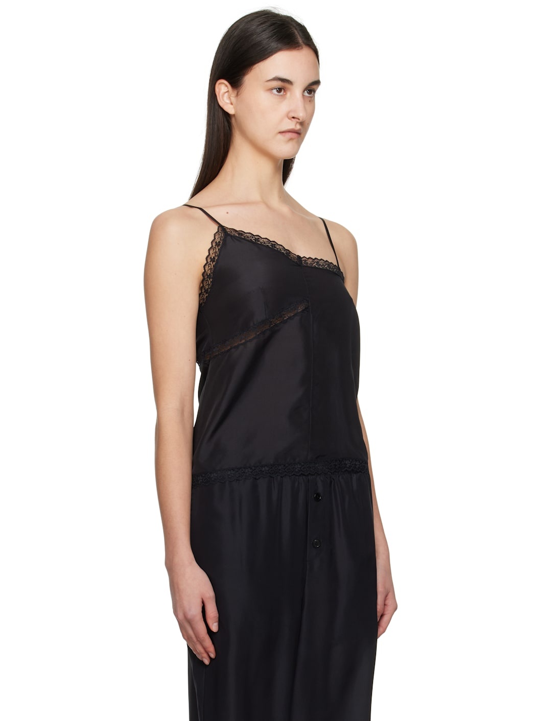 Black Twist Silk Camisole - 2
