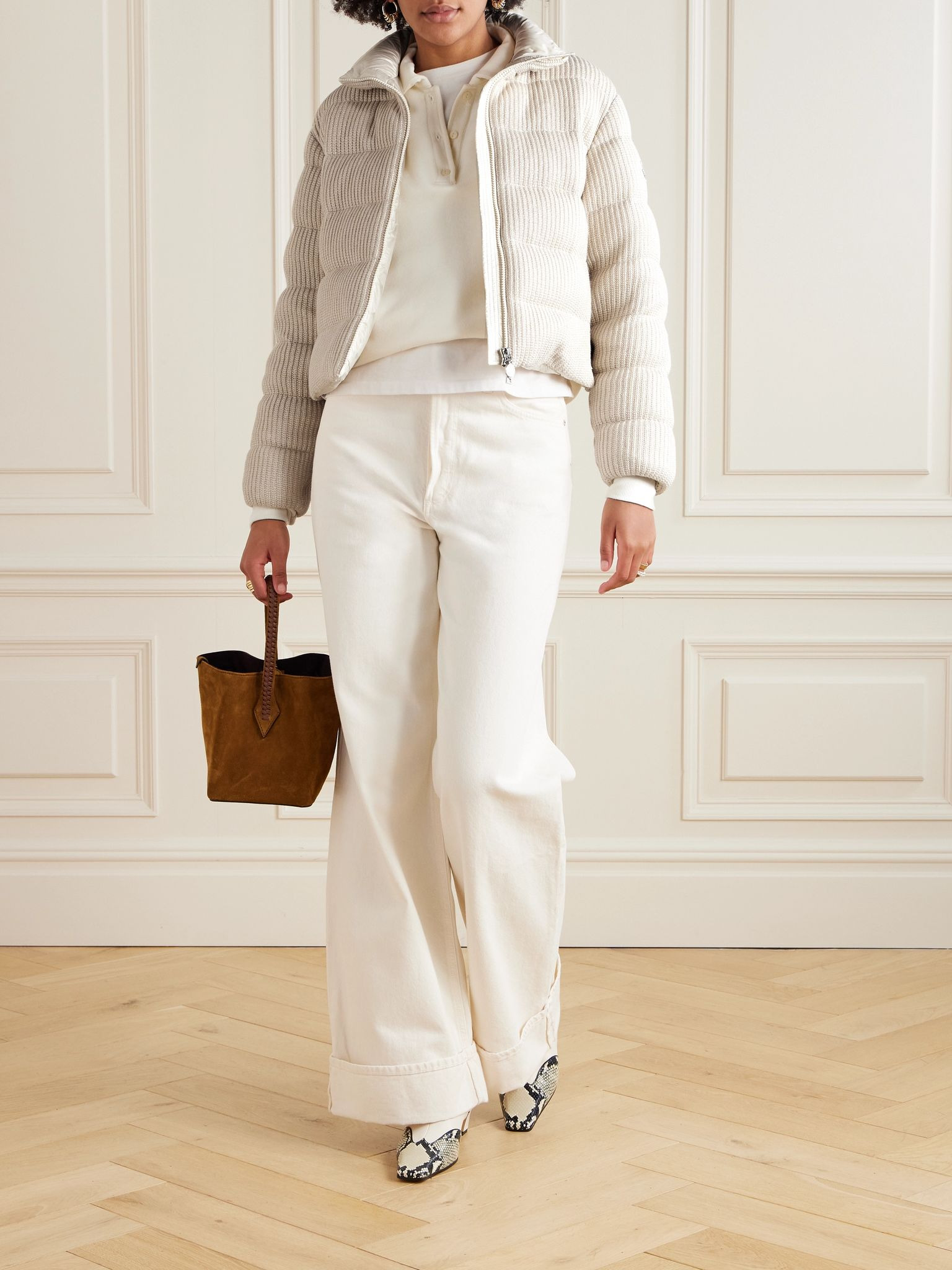 Thoiry quilted ribbed metallic cotton down jacket White - 2