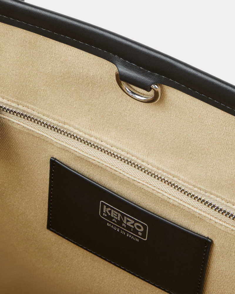 'KENZO 18' large canvas and leather tote bag 4