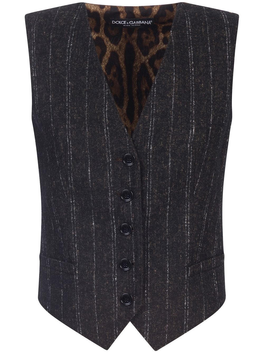 pinstripe buttoned waistcoat - 1