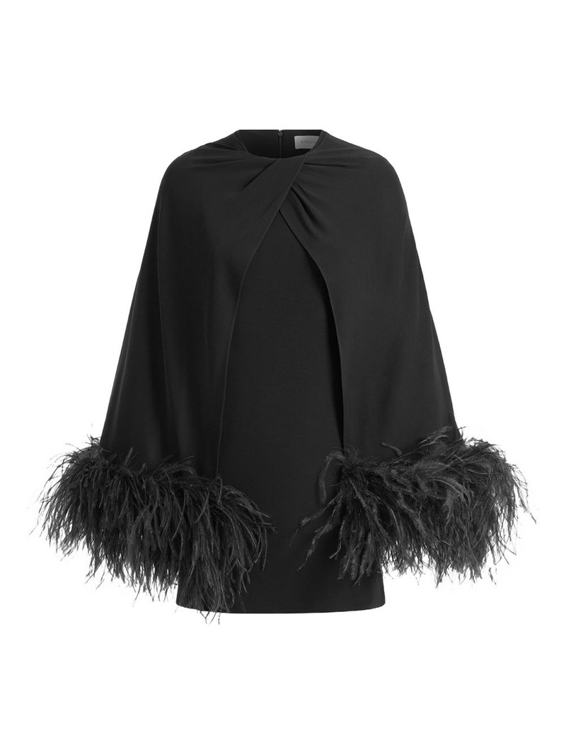 feather trim mini dress 1