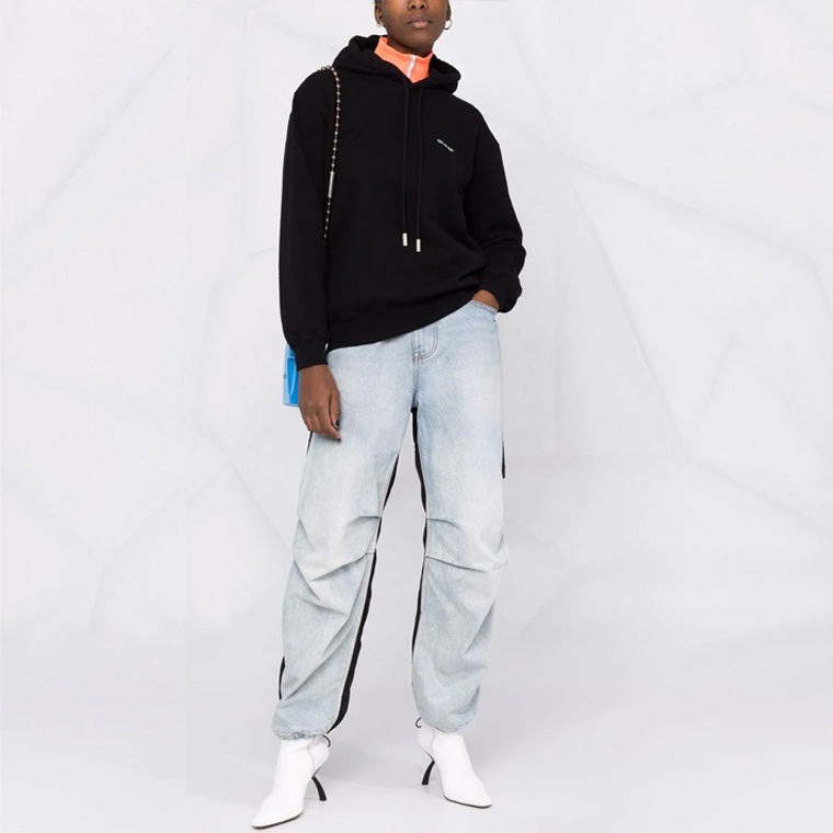 (WMNS) Off-White Diag Regular Hoodie 'Black White' OWBB032C99JER0011001 - 2