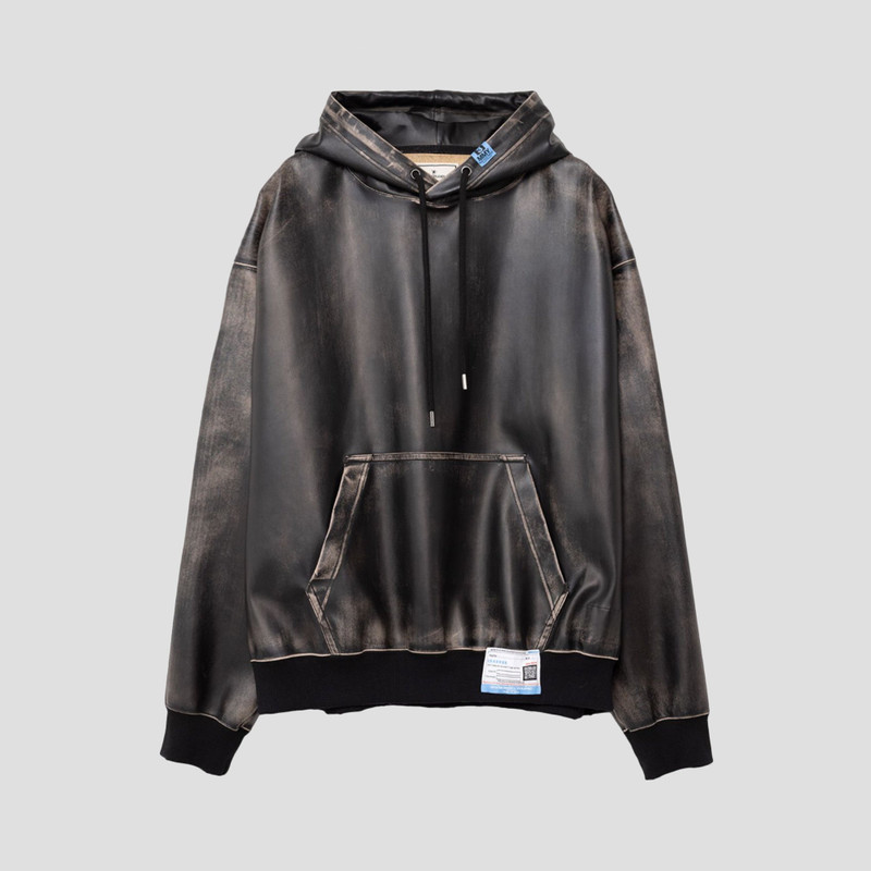SYNTHETIC LEATHER HOODIE 1
