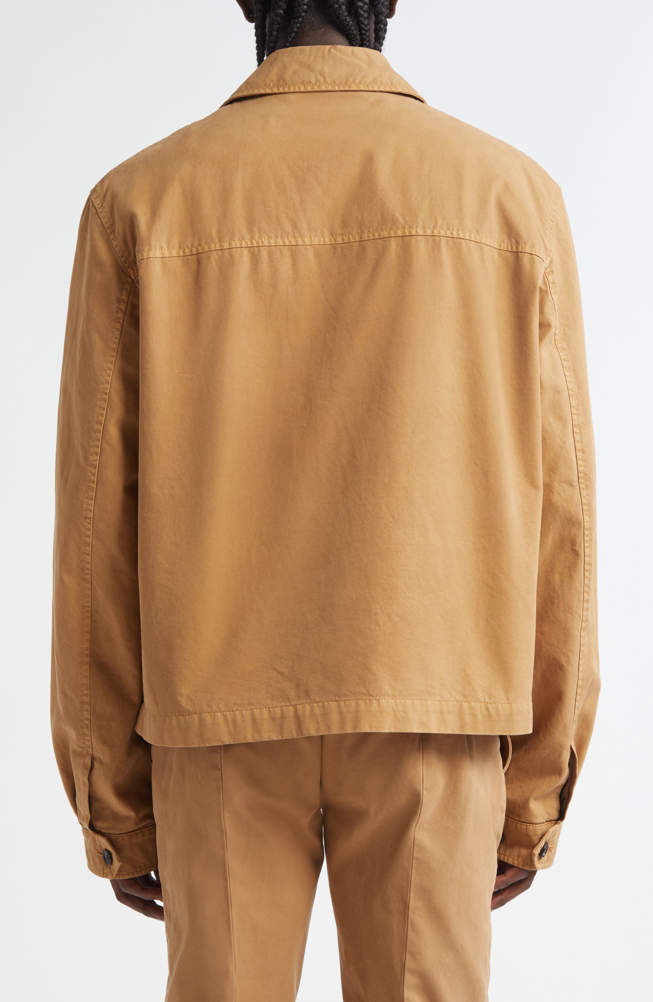 McQueen Embroidered Skull Cotton Twill Jacket in Sand at Nordstrom - 3
