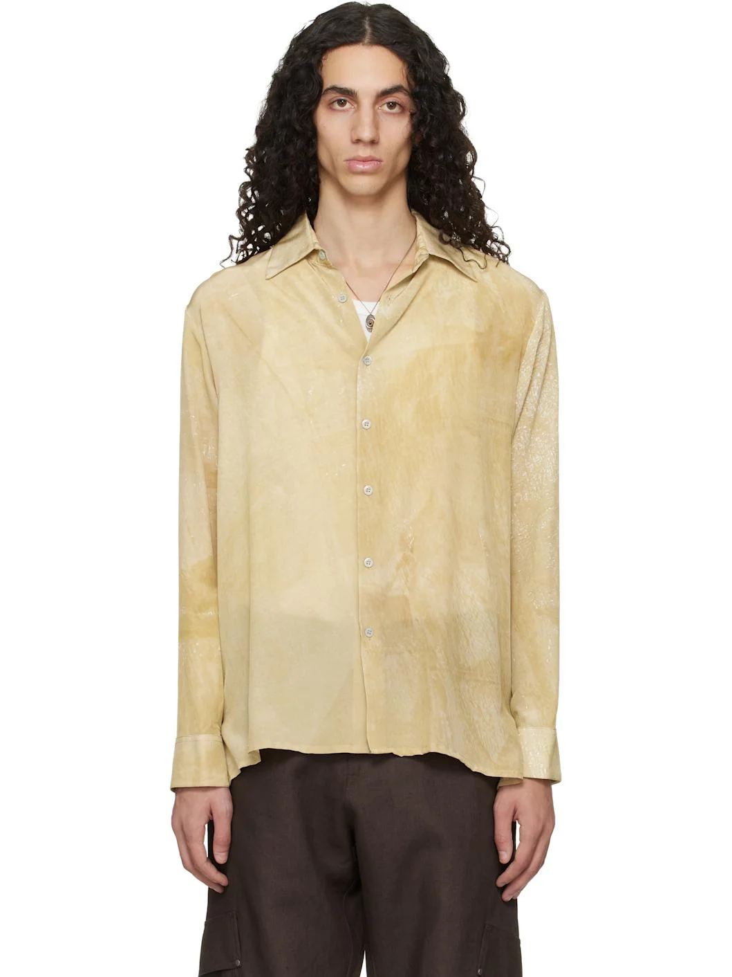 Beige Tarp Silk Shirt - 1