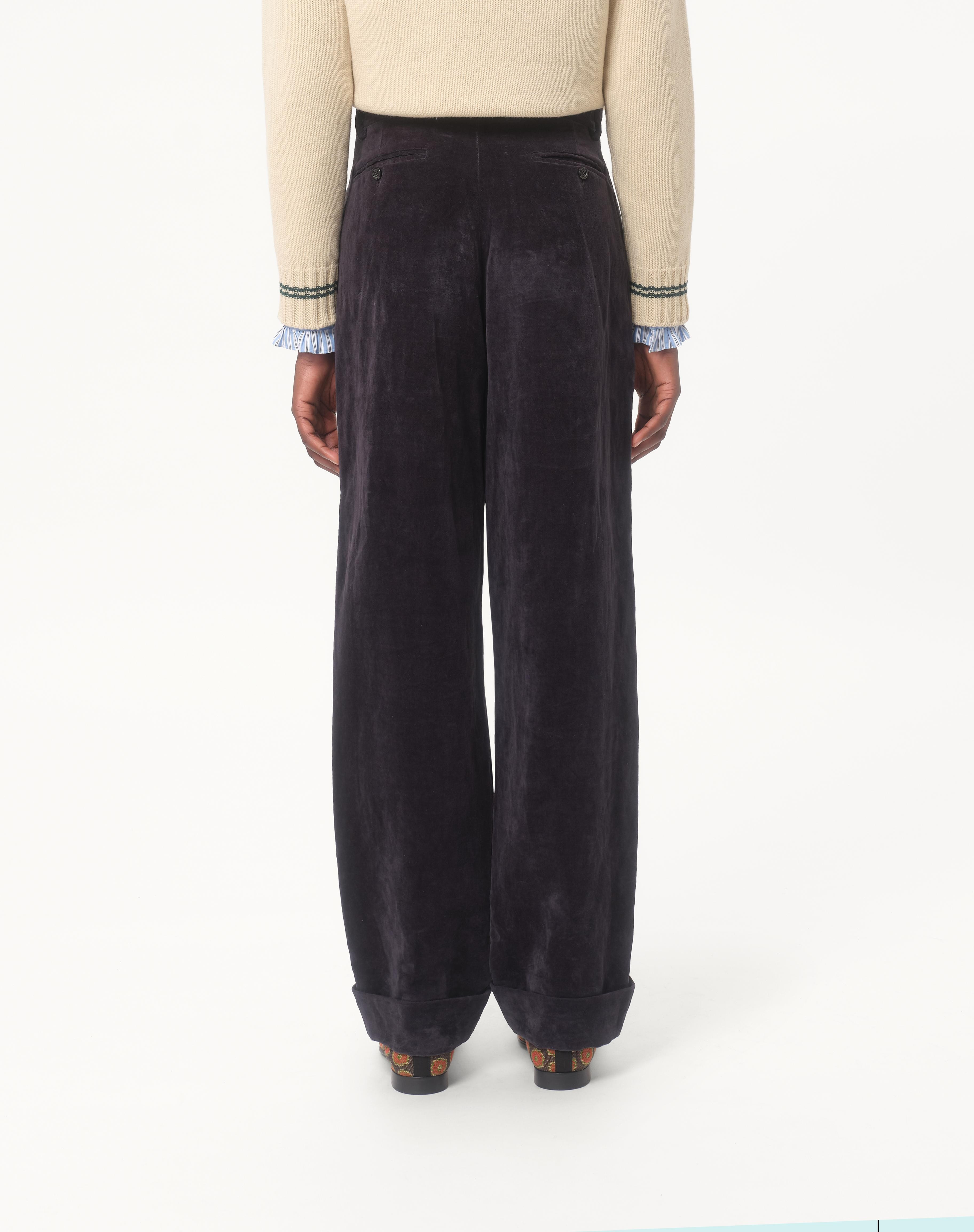 WASHED COTTON-LINEN VELVET PANTS - 5