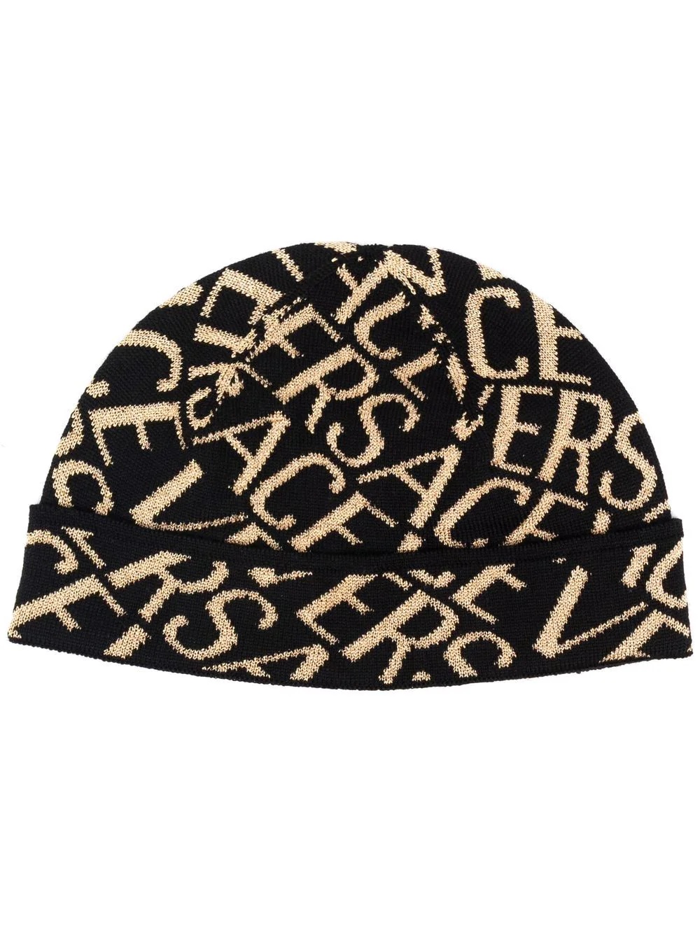 intarsia-knit logo beanie - 1