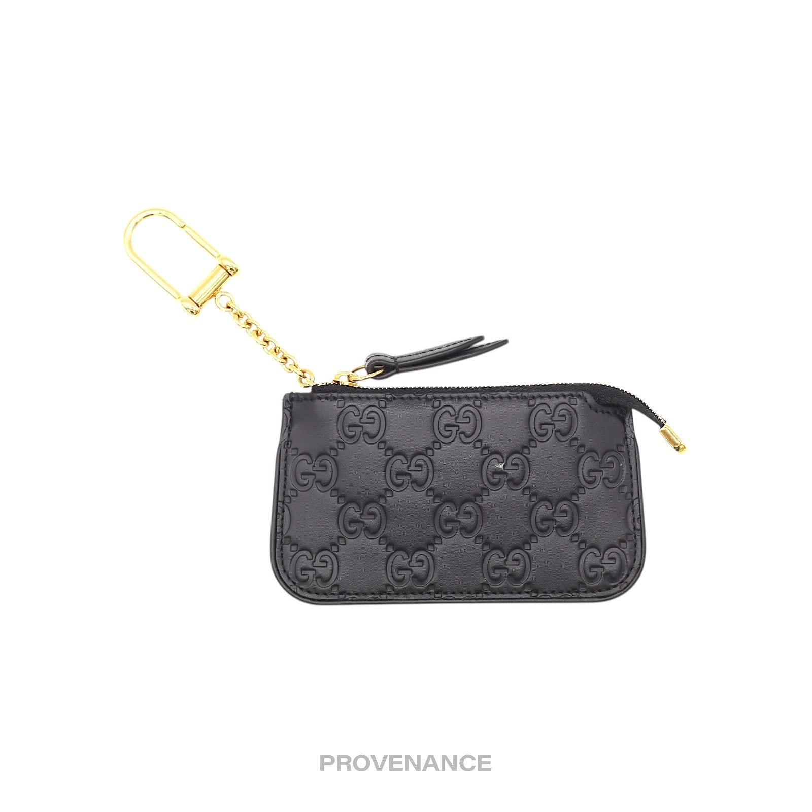 Gucci Key Pouch Cles - Black GG Guccissima Leather - 2