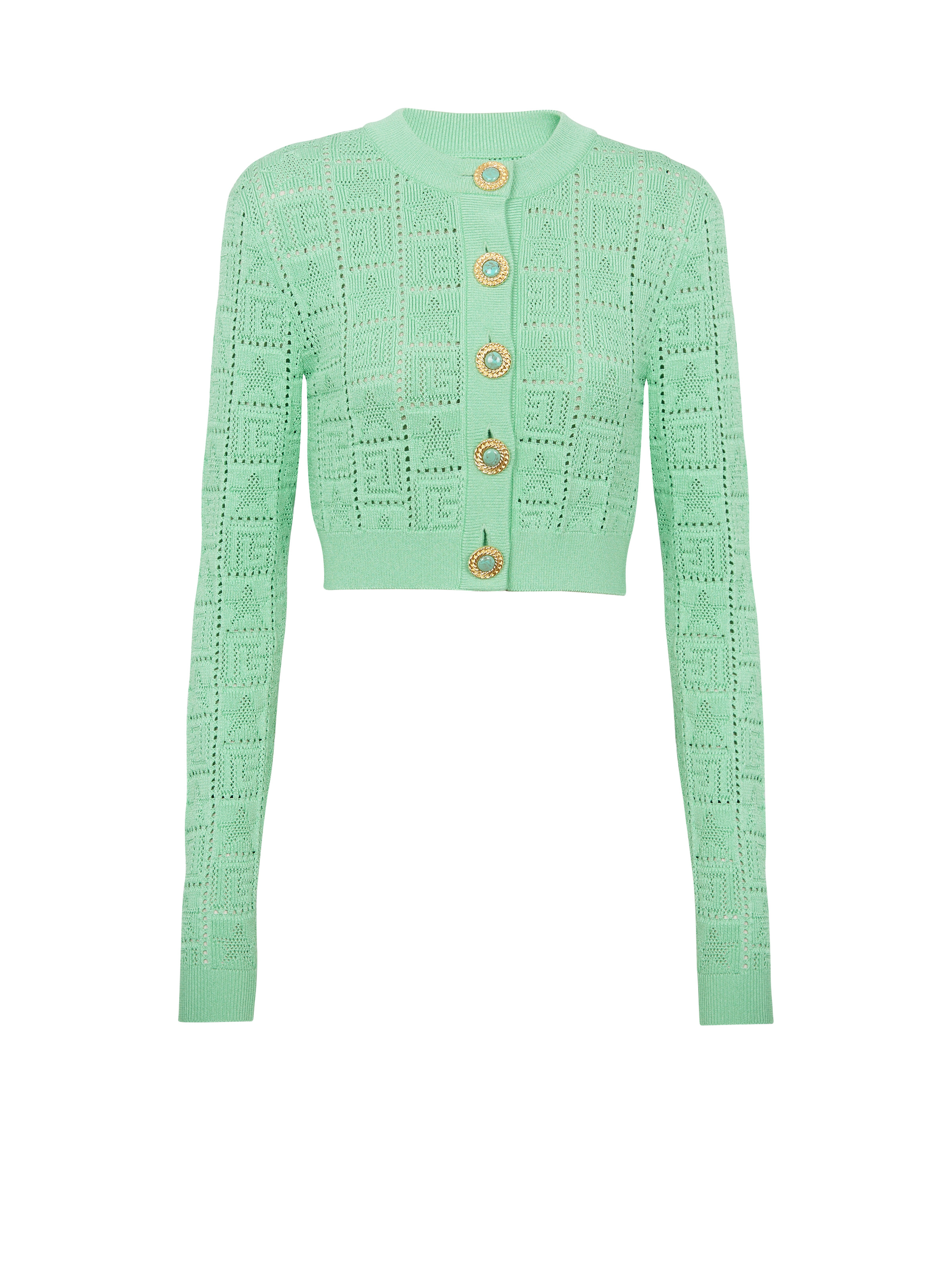 Monogram knit cardigan - 1