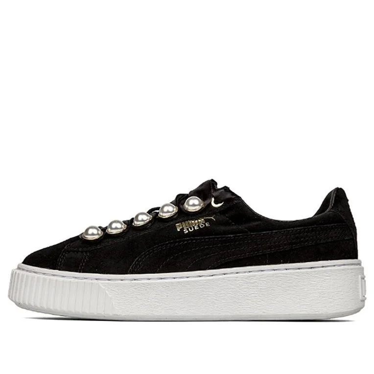 (WMNS) PUMA Suede Platform Bling 'Black' 366688-01 - 1