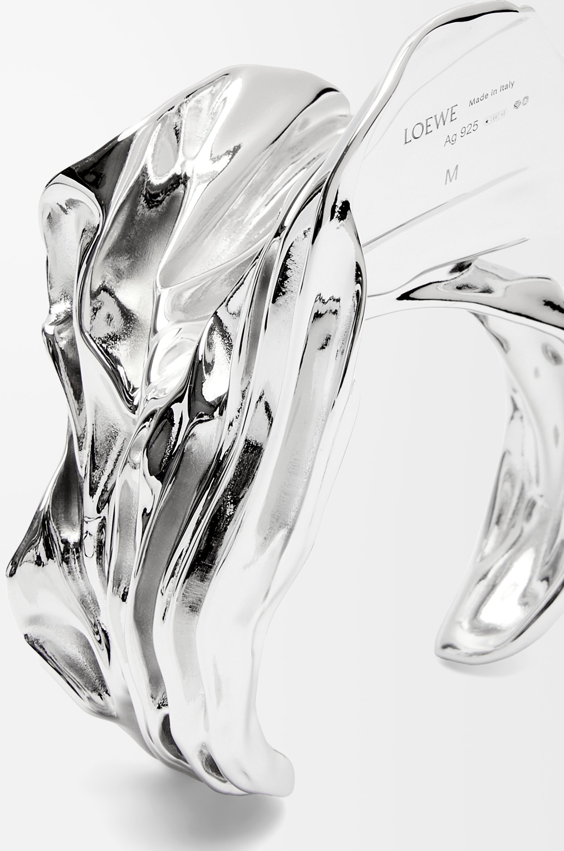 Pleated Fan cuff in sterling silver - 6