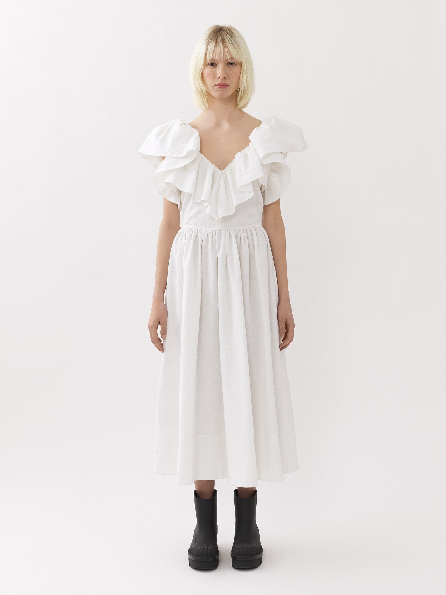 V-NECK MIDI DRESS - 2