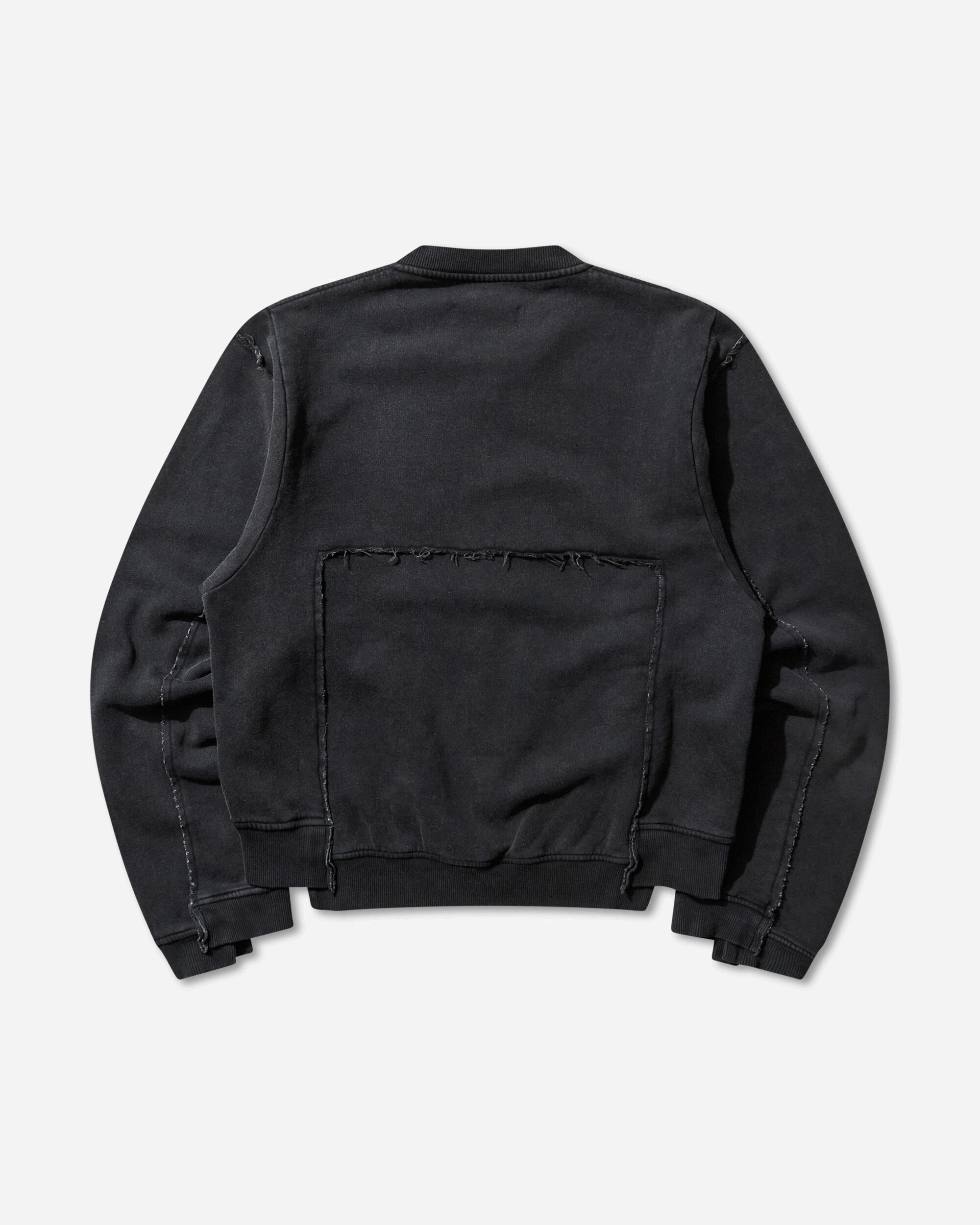 Men's Shrunken Zip Up Crewneck Sweatshirt Washed Black - 2