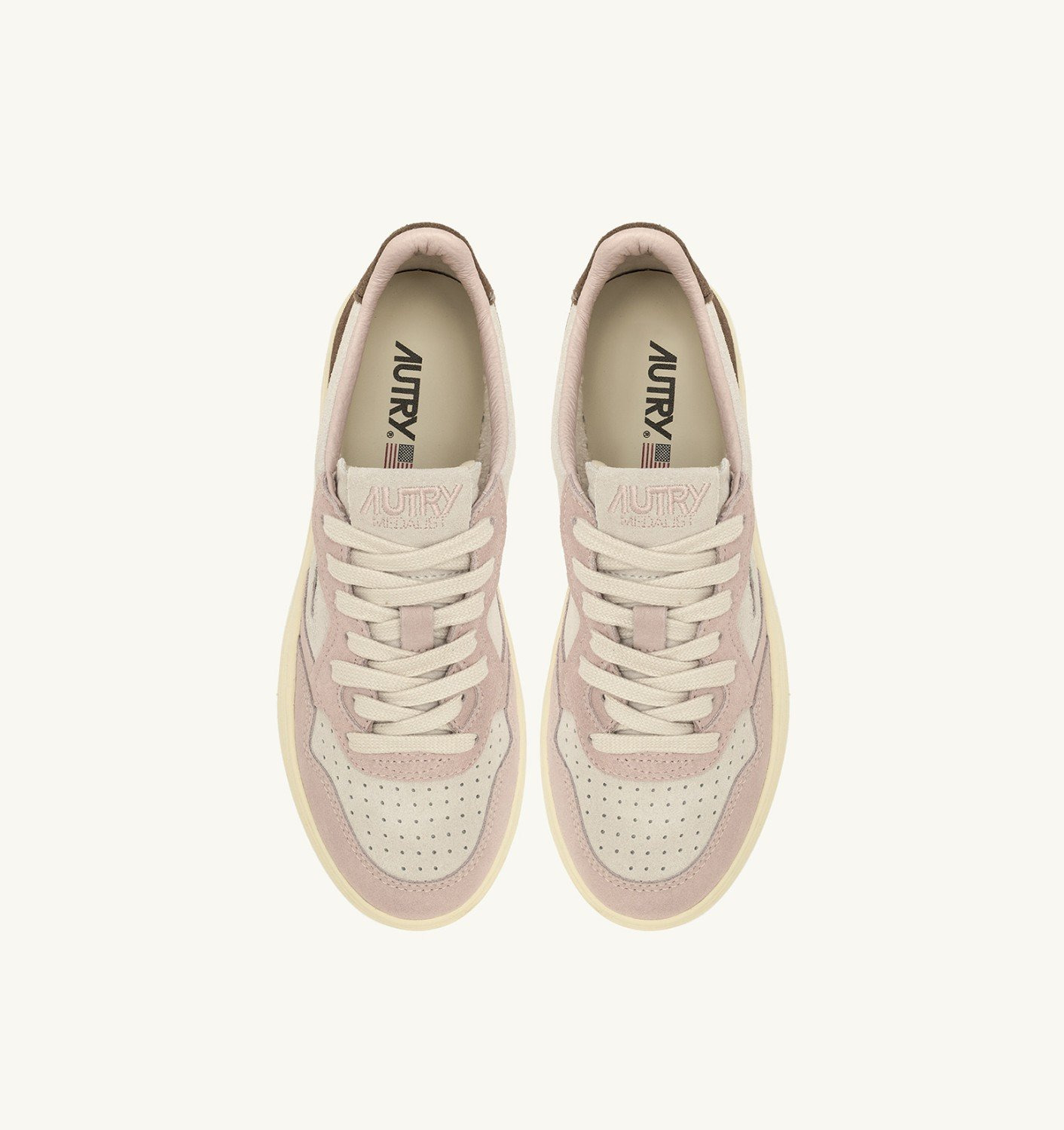 MEDALIST LOW TRICOLOR SNEAKERS IN POWDER AND EBONY SUEDE - 5
