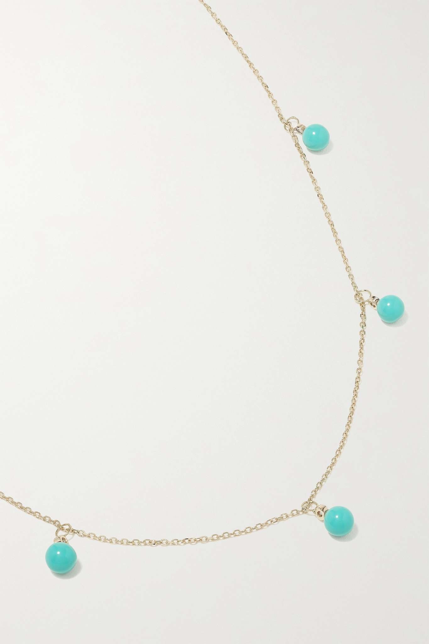 14-karat gold, turquoise and diamond necklace - 4