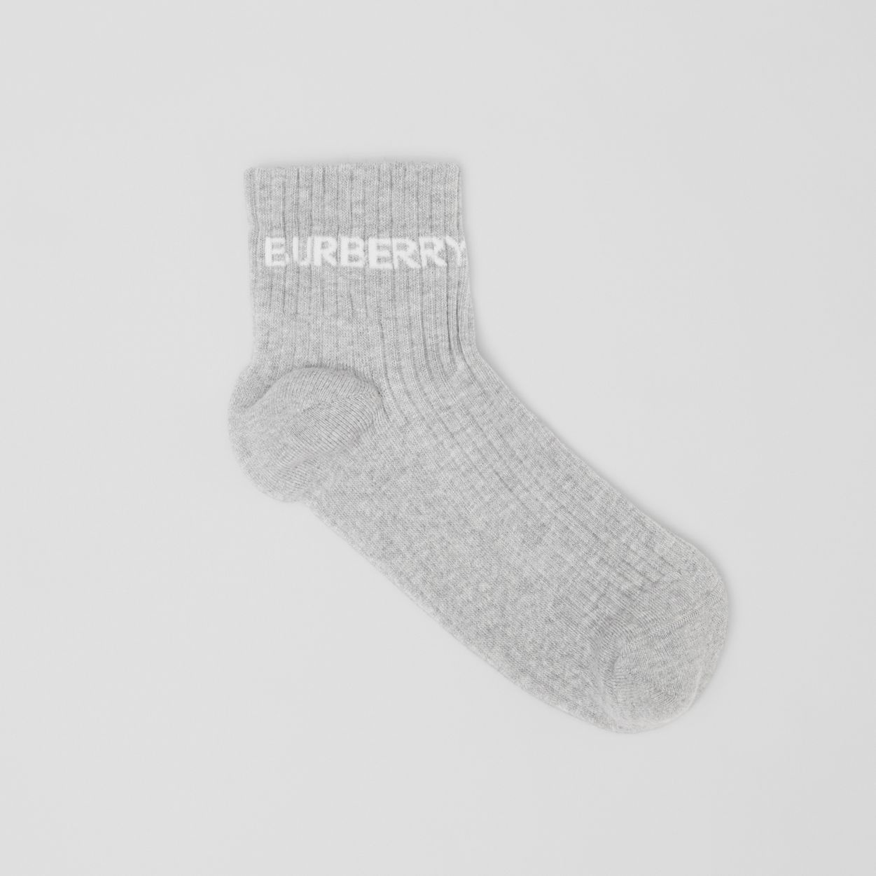 Logo Intarsia Technical Stretch Cotton Ankle Socks - 1