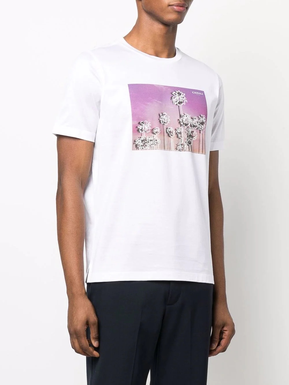 graphic-print fitted T-shirt - 3