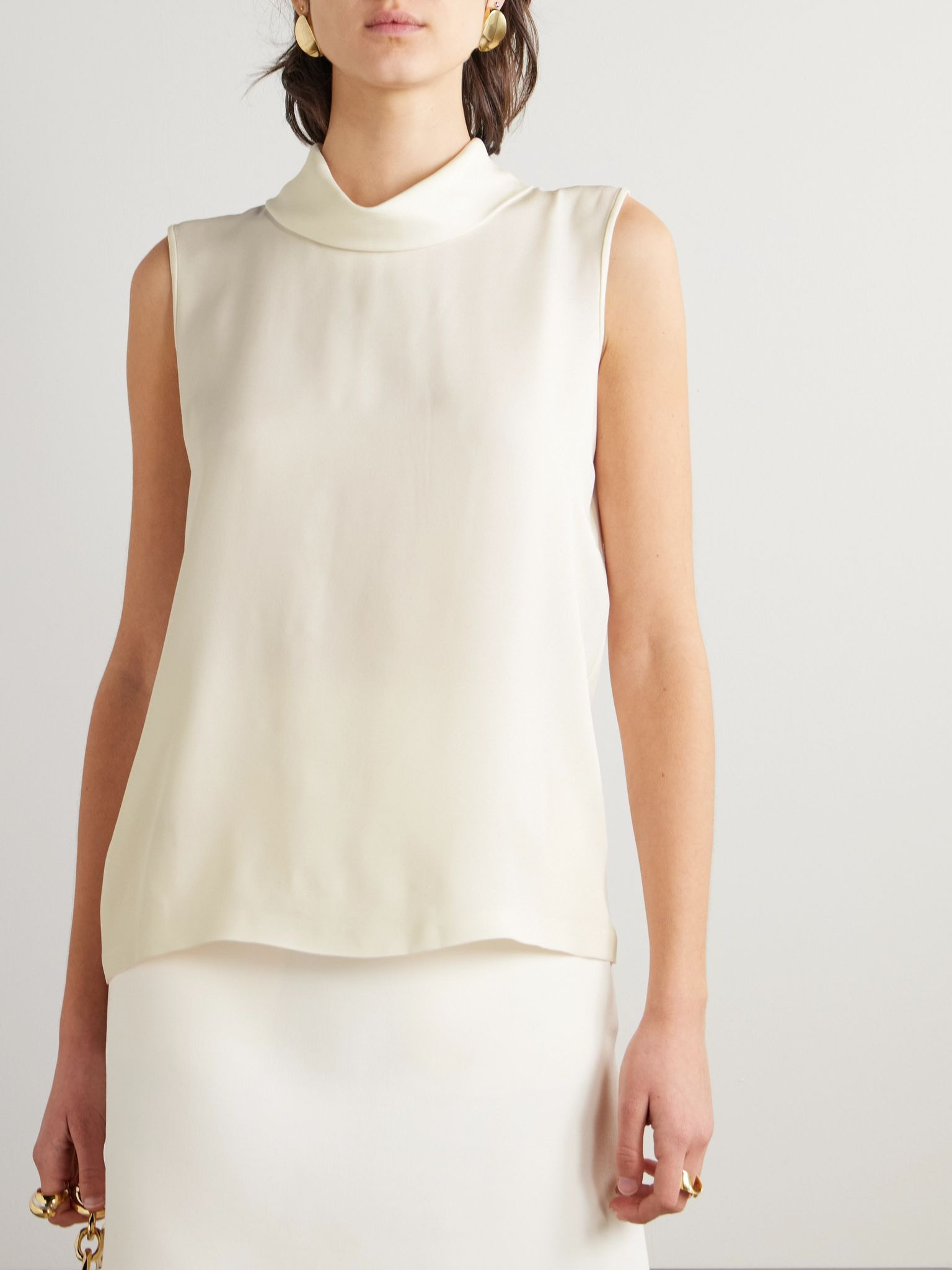 Silk-georgette blouse Ivory - 3