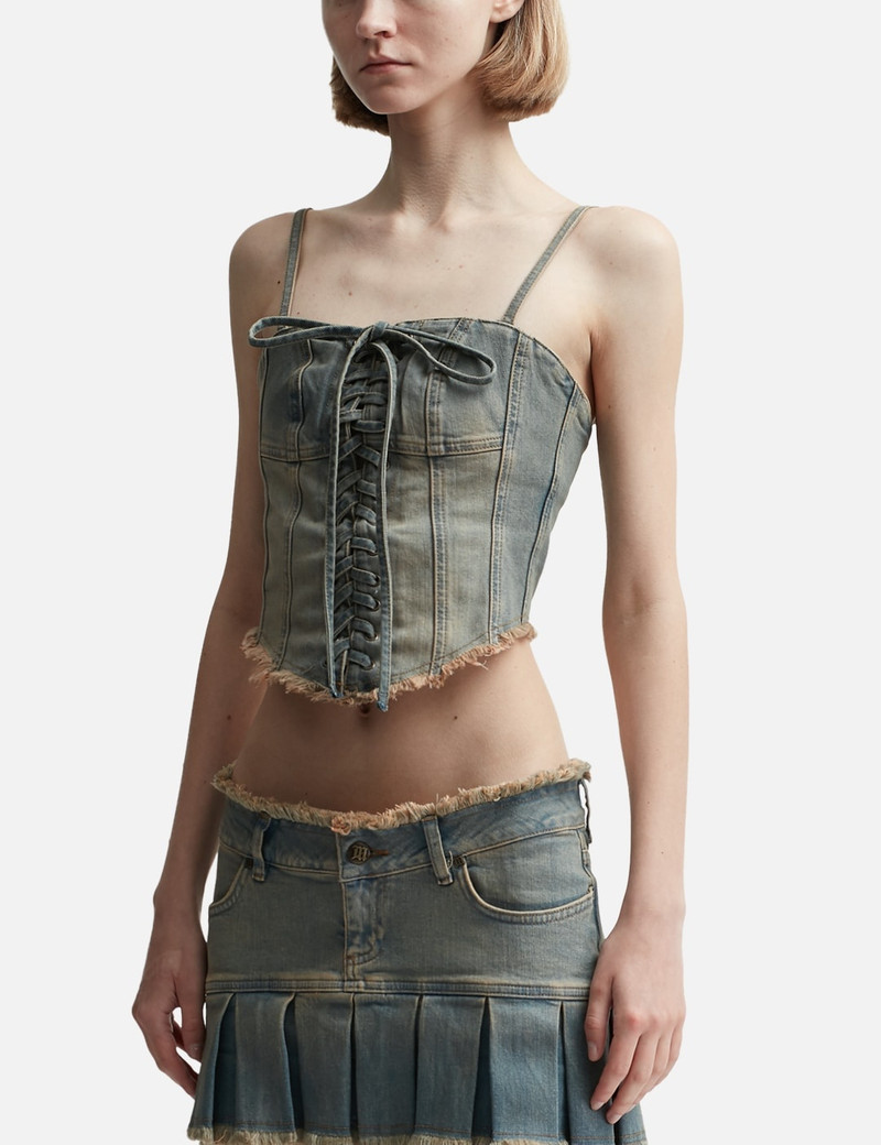 MISBHV SUNSET WASH LARA LACED DENIM CORSET outlook