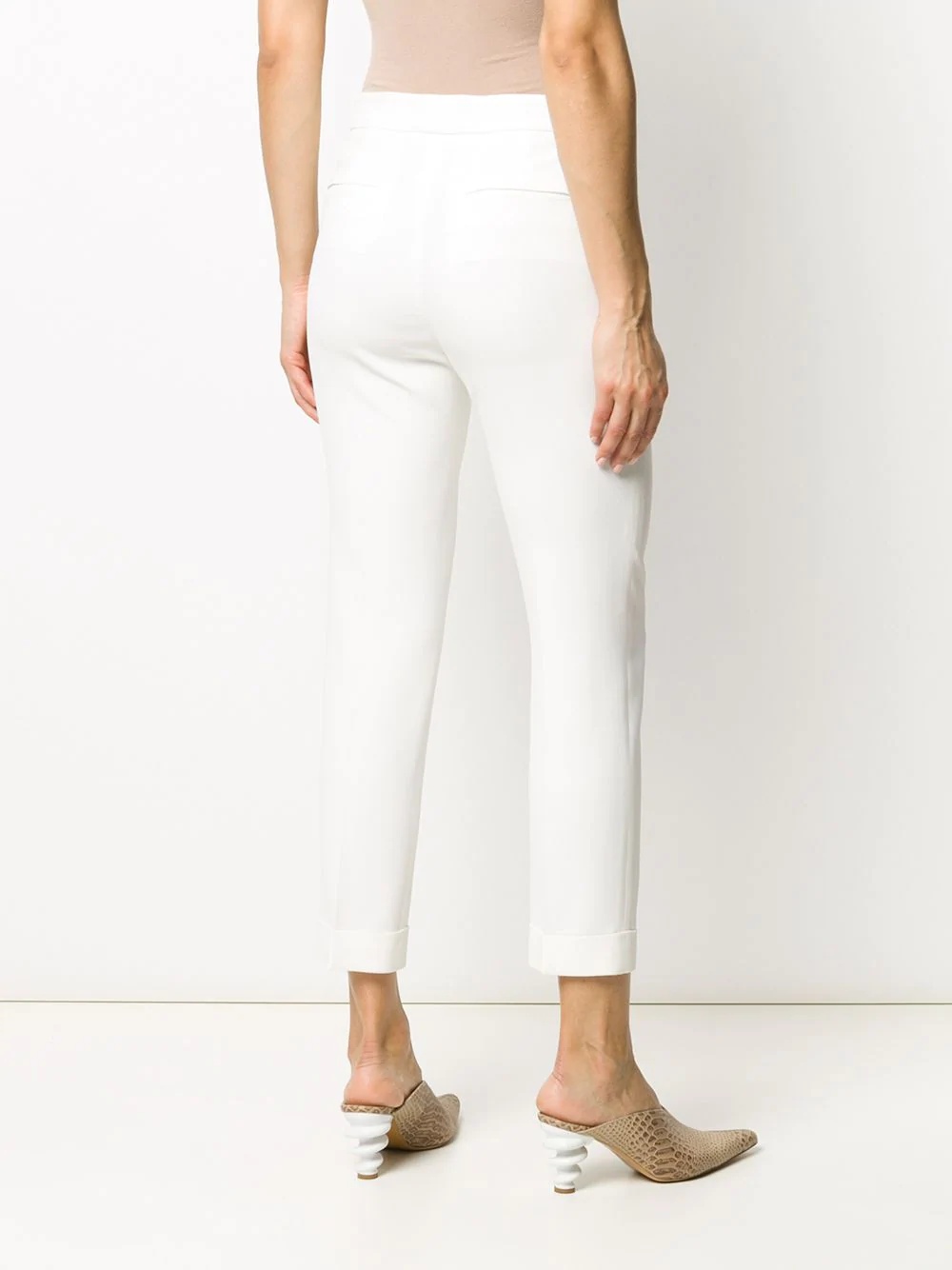 cropped turned-up trousers - 4