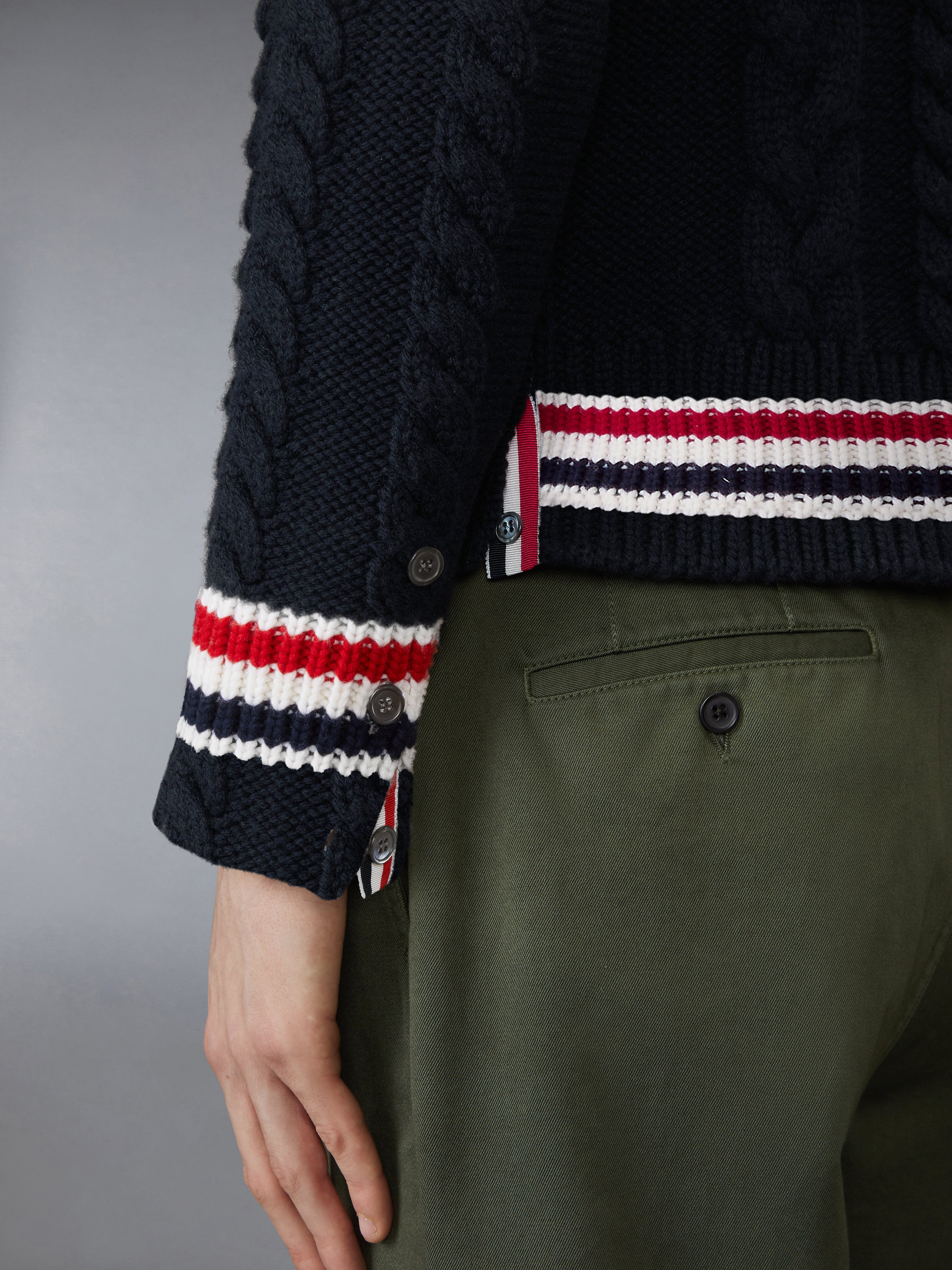 ARAN CABLE STITCH MERINO WOOL PULLOVER - 5