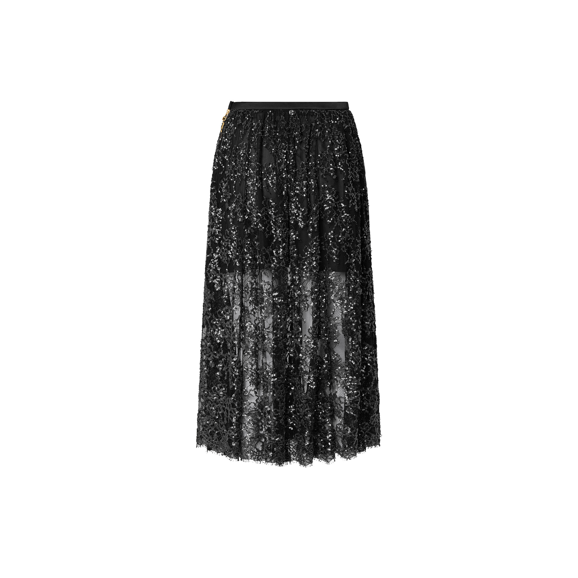 Sequin Lace Layered Midi Skirt - 3