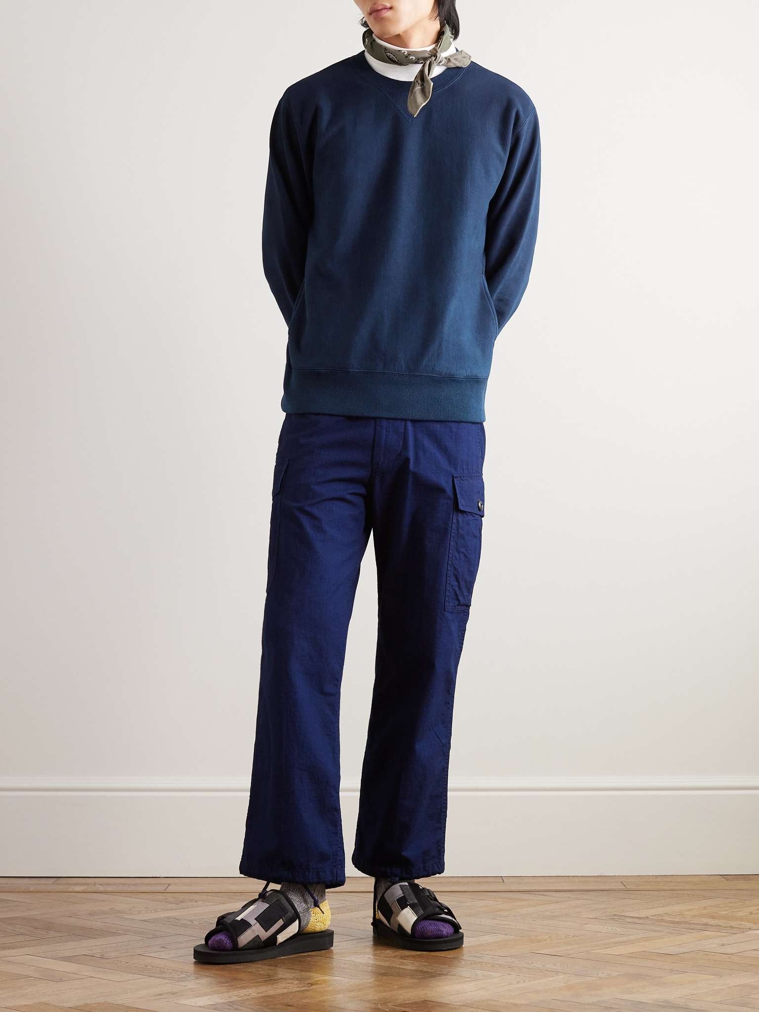 Indigo-Dyed Cotton-Jersey Sweatshirt - 2